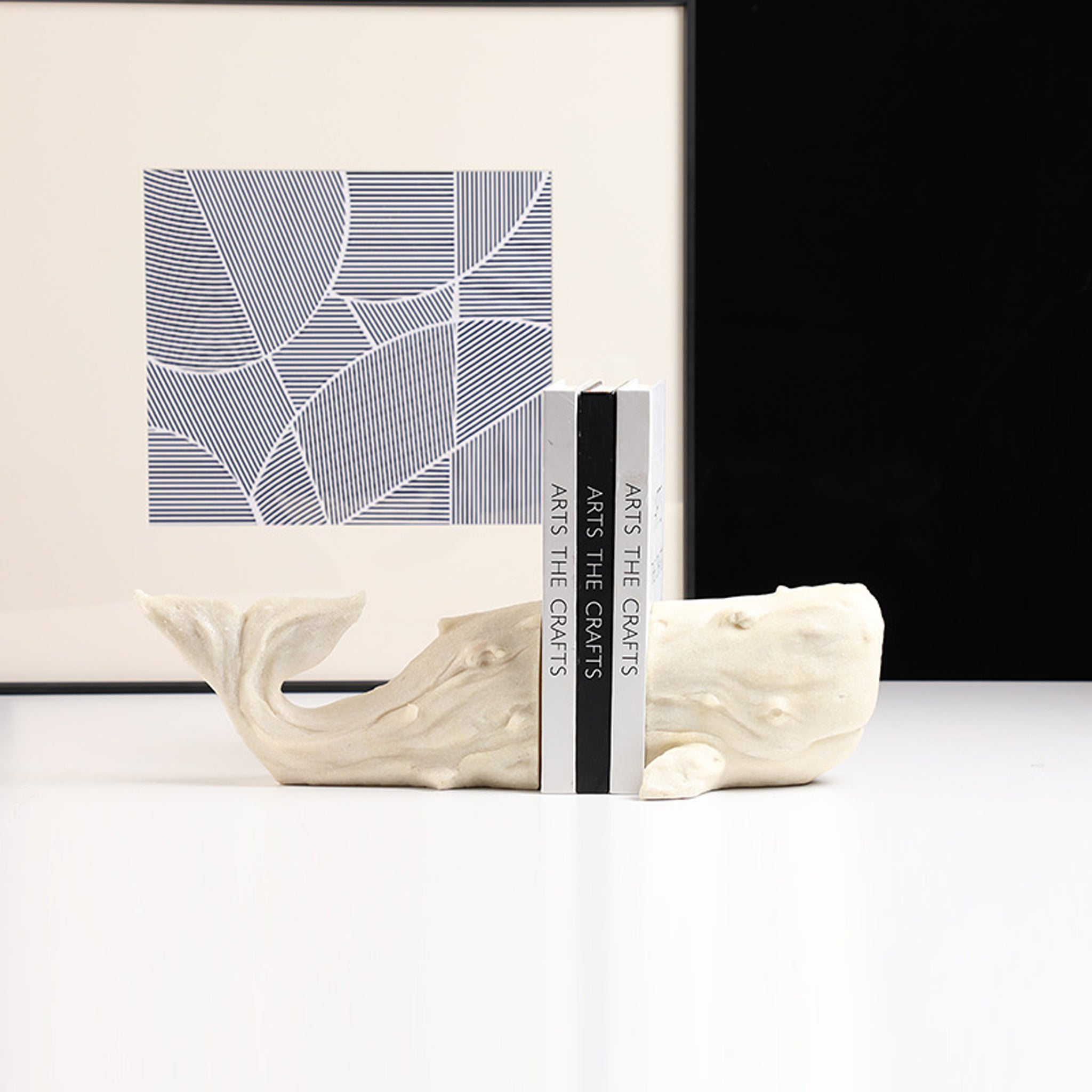 Sandstone Whale Bookend - White - image 4