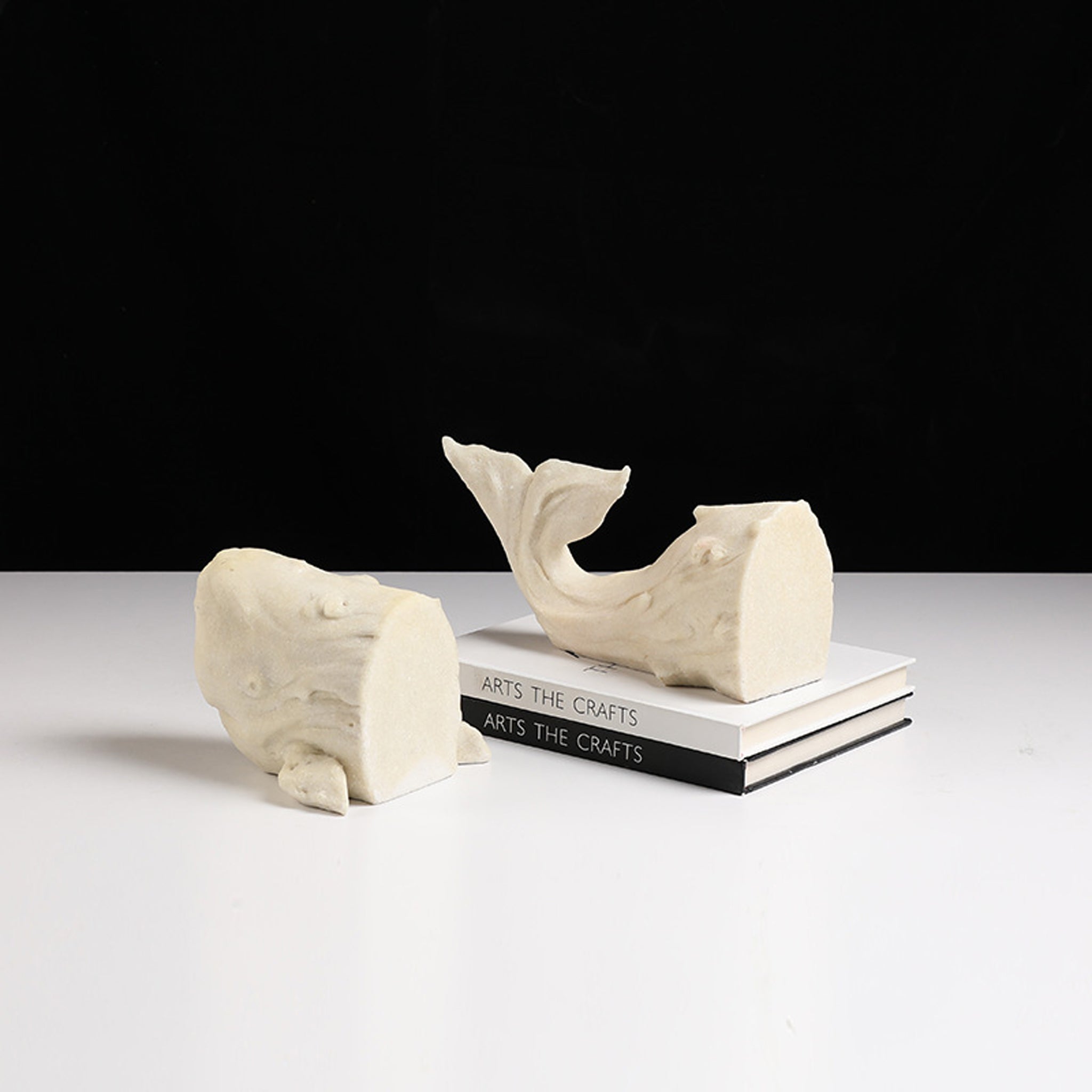 Sandstone Whale Bookend - White - image 2