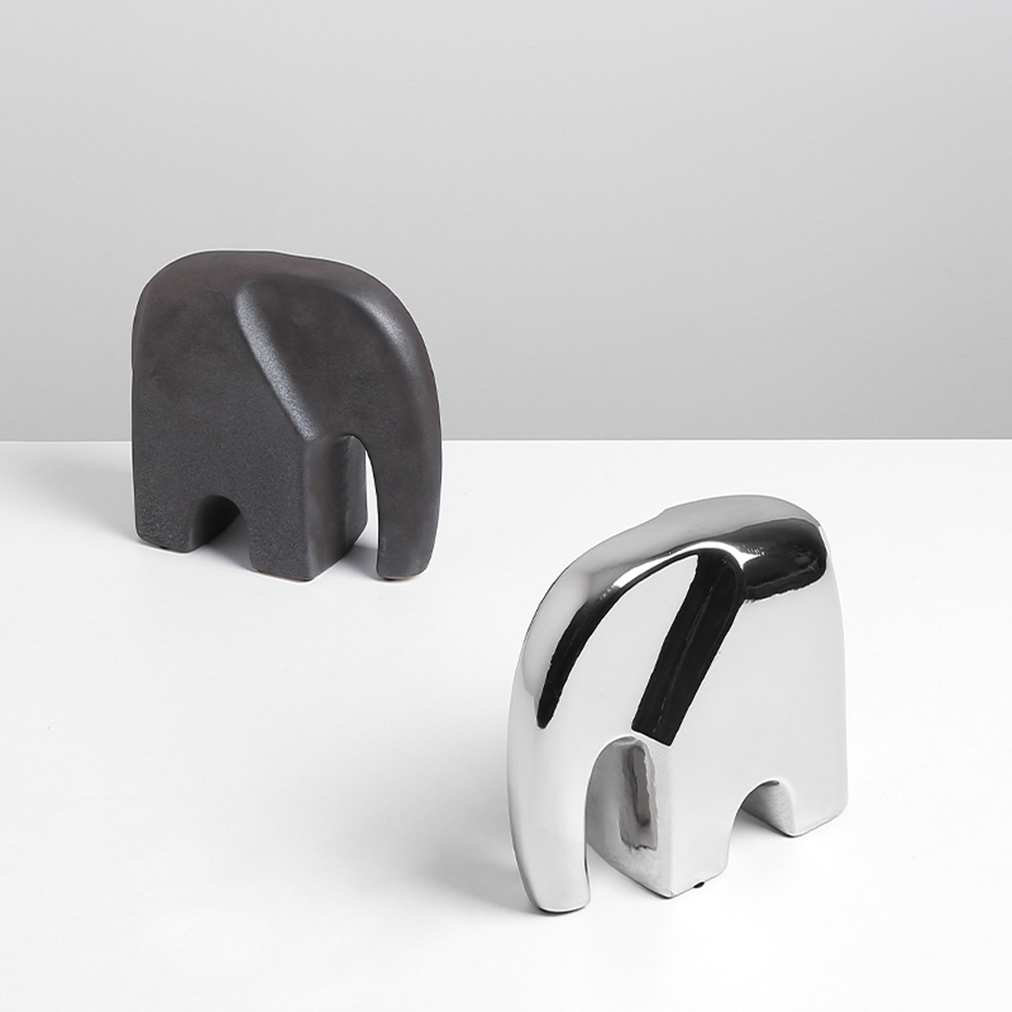 Ceramic Elephant Sclupture - Silver
