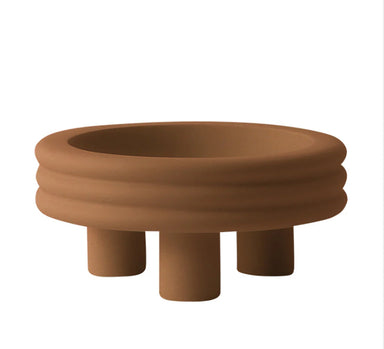 Showcasing Tarala Round Hight Plate - Brown FC-SZ2175B  by Calibre Furniturs