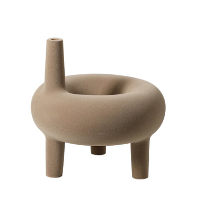 Showcasing Vapalo Three Legged Velvet Vase - Coffee FC-SZ24068A Vase by Calibre Furniturs
