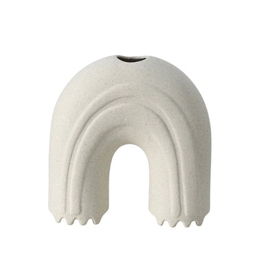 Showcasing Nelunilo Ceramic Curved Arch Ornament - White FD-D25011  by Calibre Furniturs