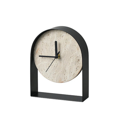 Showcasing Vepabela Travertine Table Clock FC-W25004 Table by Calibre Furniturs