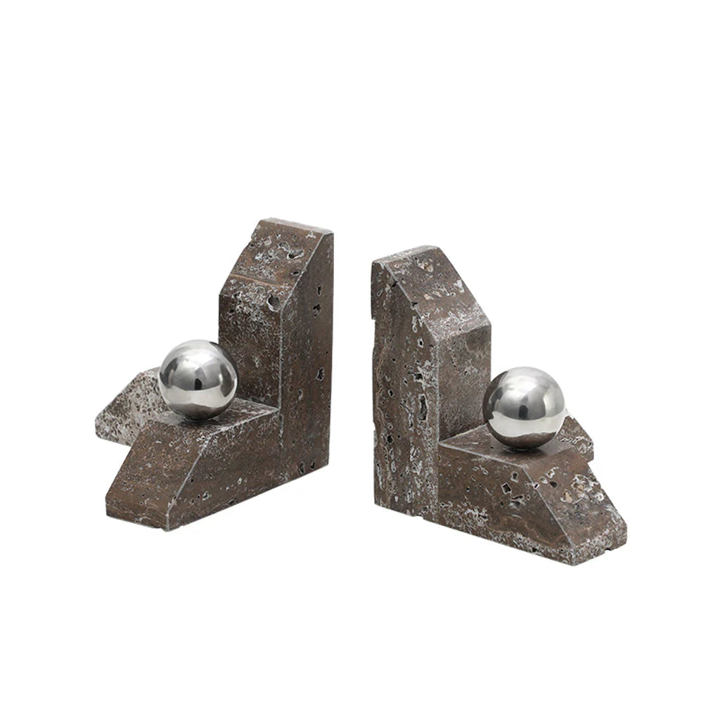 Showcasing Vepero Marble Ballpoint Bookend - Grey FB-T25032  by Calibre Furniturs