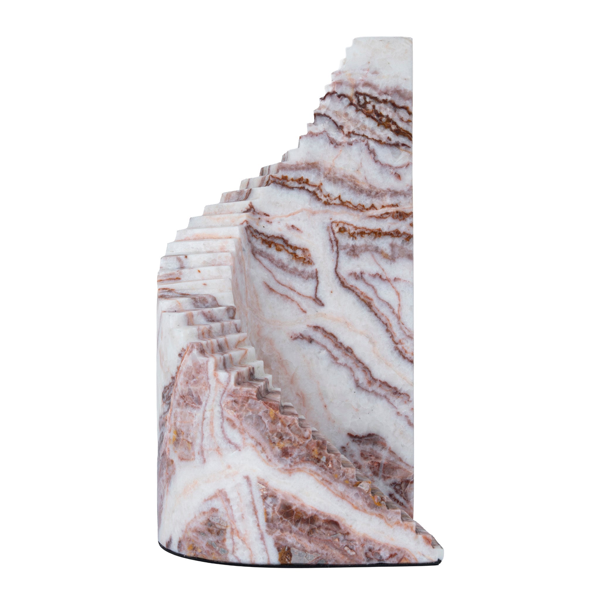 CAC12531-KM Step Marble Sculpture - Red Ochre
