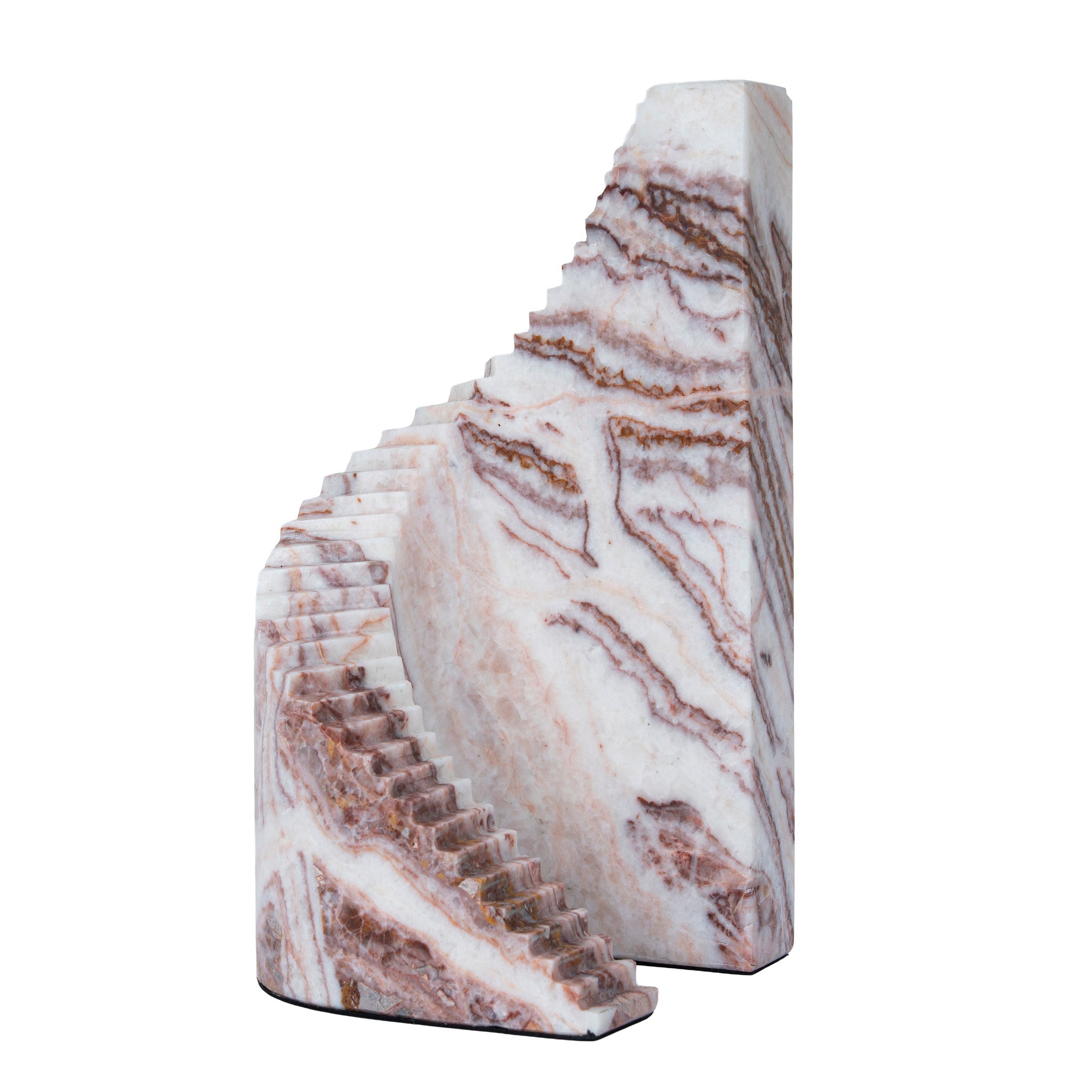 Step Marble Sculpture - Red Ochre
