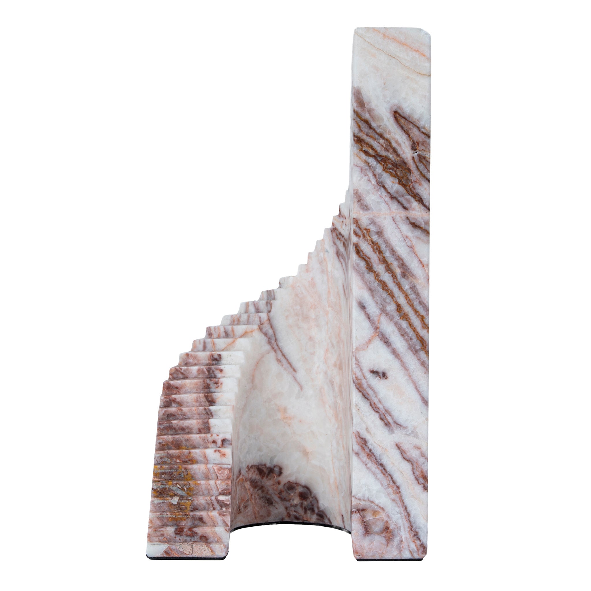 Step Marble Sculpture - Red Ochre