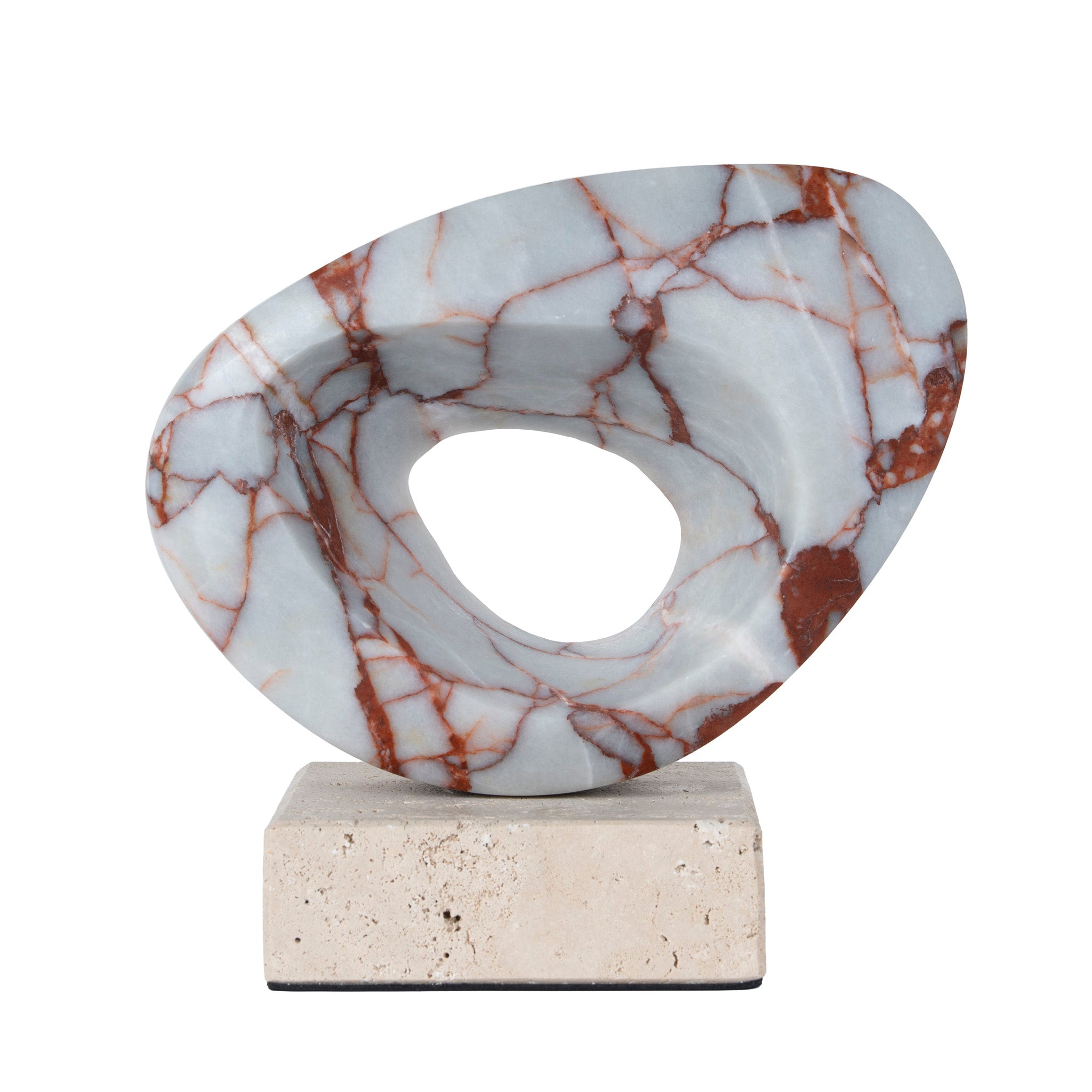 CAC12536-KM Halo Marble Sculpture - Bulgari Red