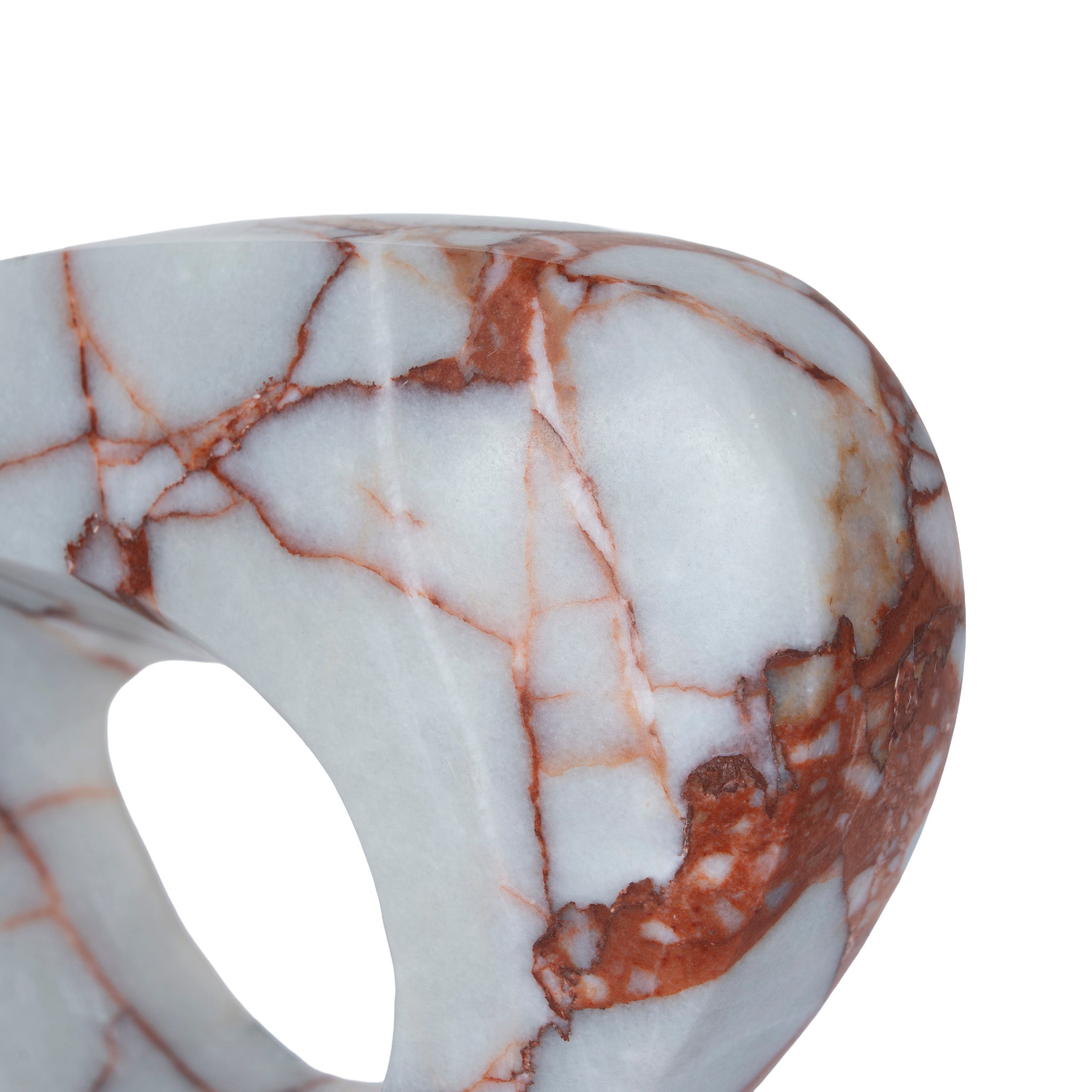 CAC12536-KM Halo Marble Sculpture - Bulgari Red