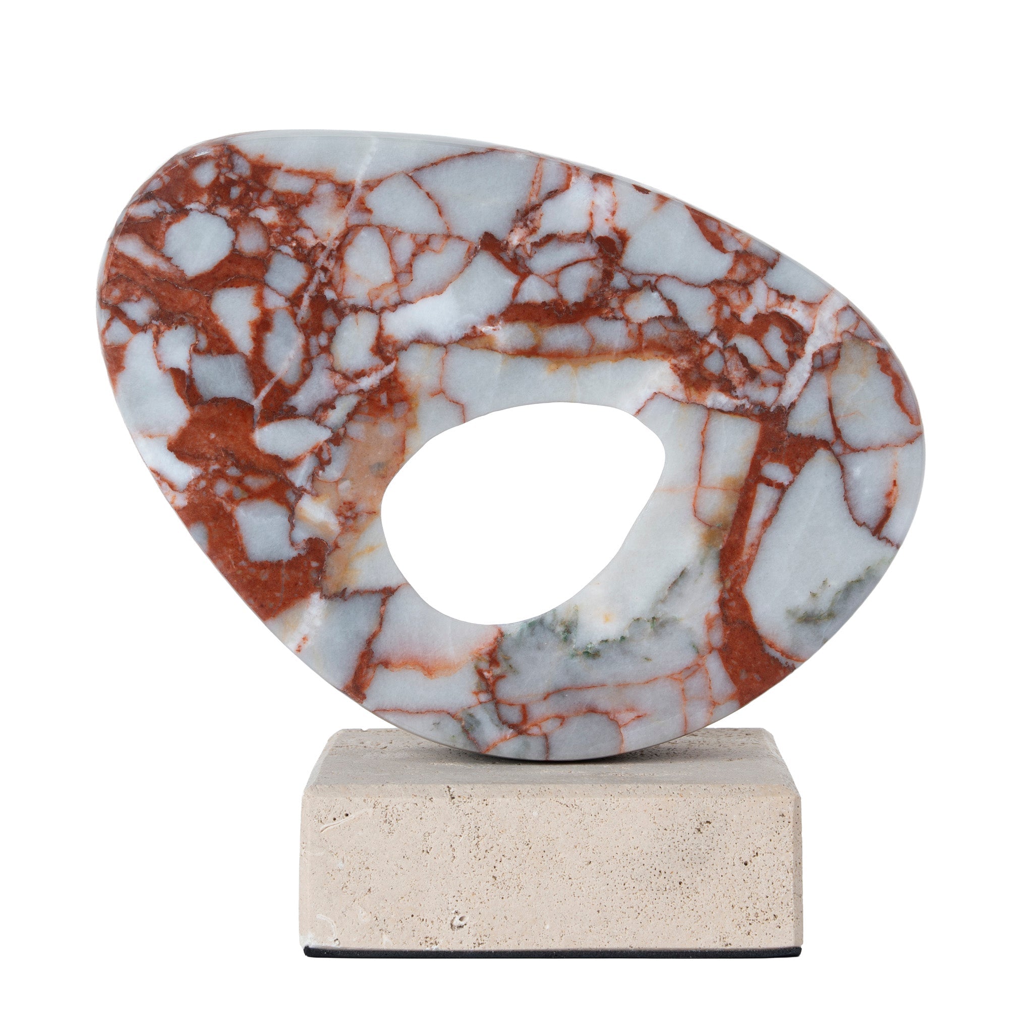 CAC12536-KM Halo Marble Sculpture - Bulgari Red