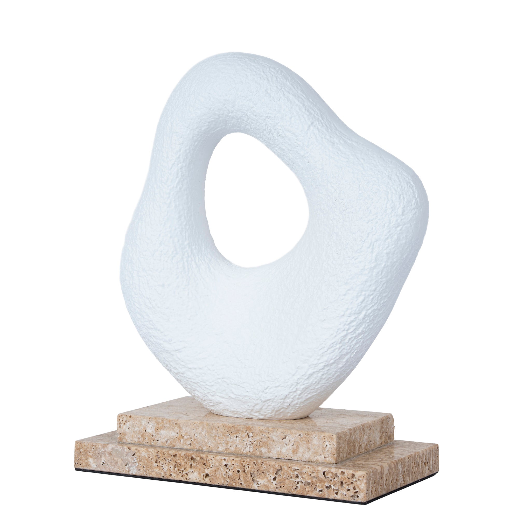 Organic Shape Marble Sculpture - Clay White