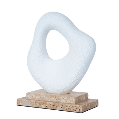Showcasing Misitala Organic Shape Marble Sculpture - Clay White AC12537-KM  by Calibre Furniturs