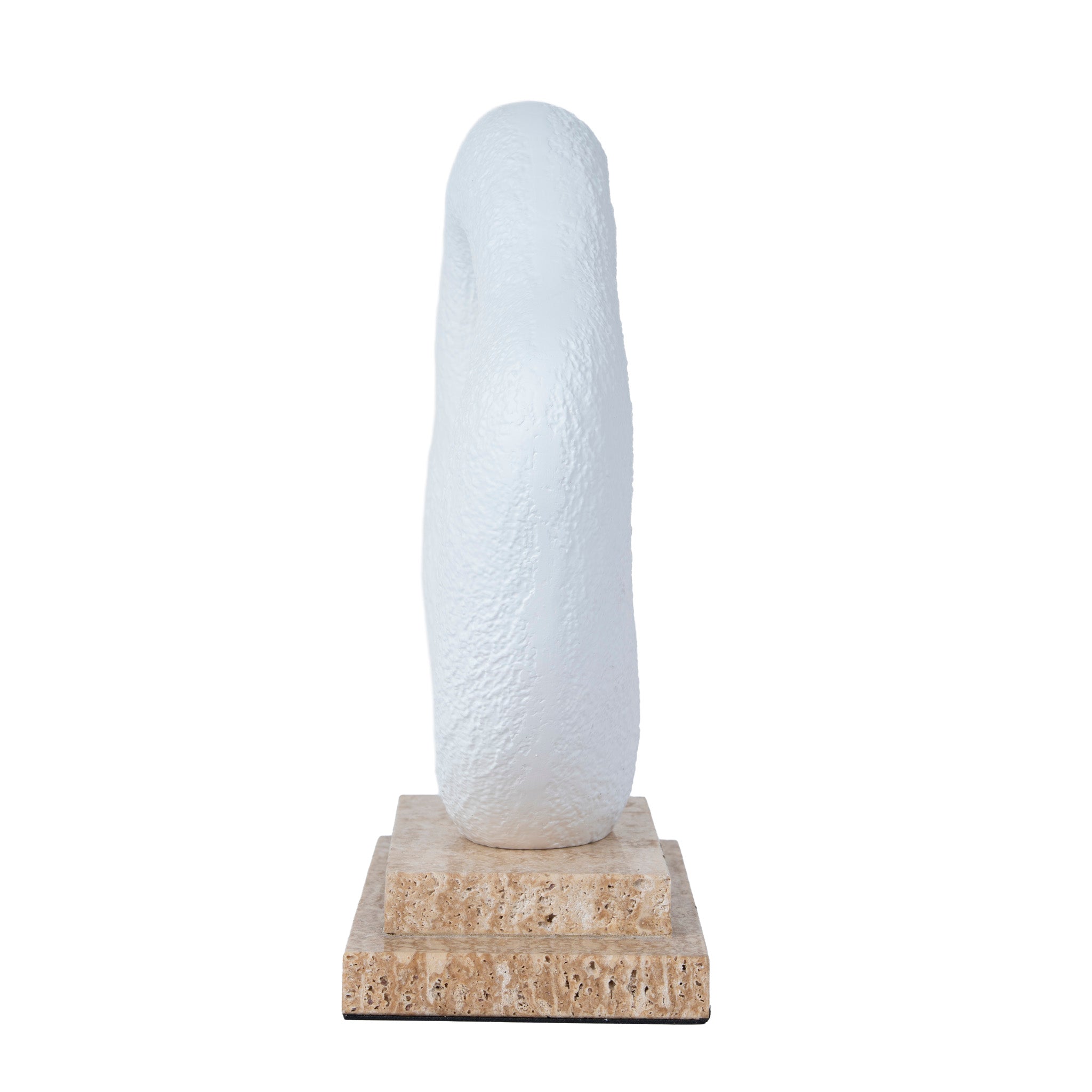 CAC12537-KM Organic Shape Marble Sculpture - Clay White