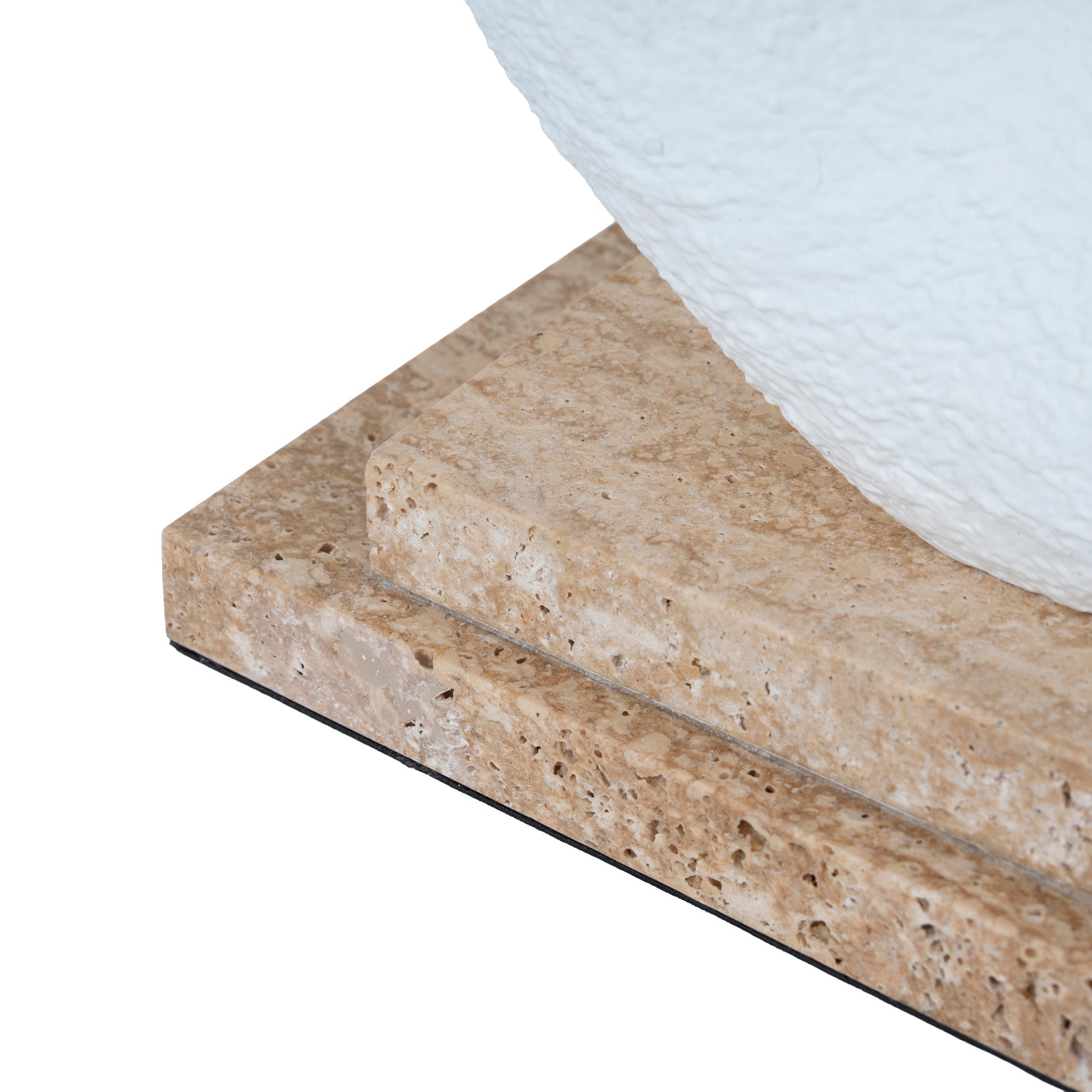 CAC12537-KM Organic Shape Marble Sculpture - Clay White