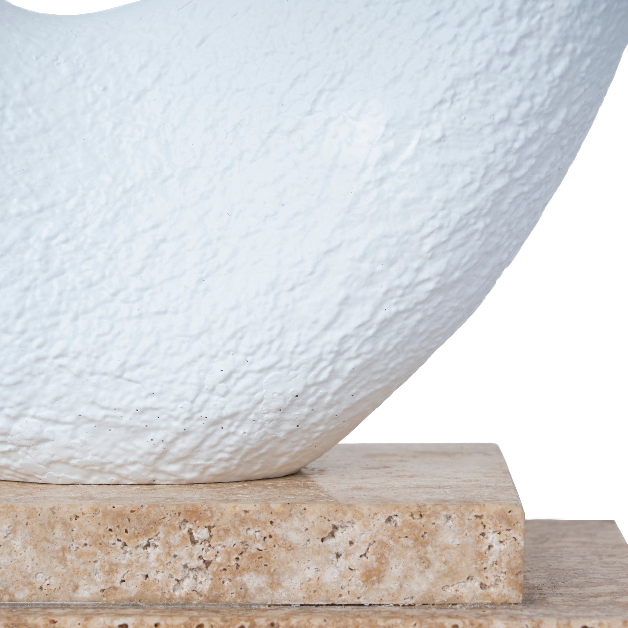 CAC12537-KM Organic Shape Marble Sculpture - Clay White