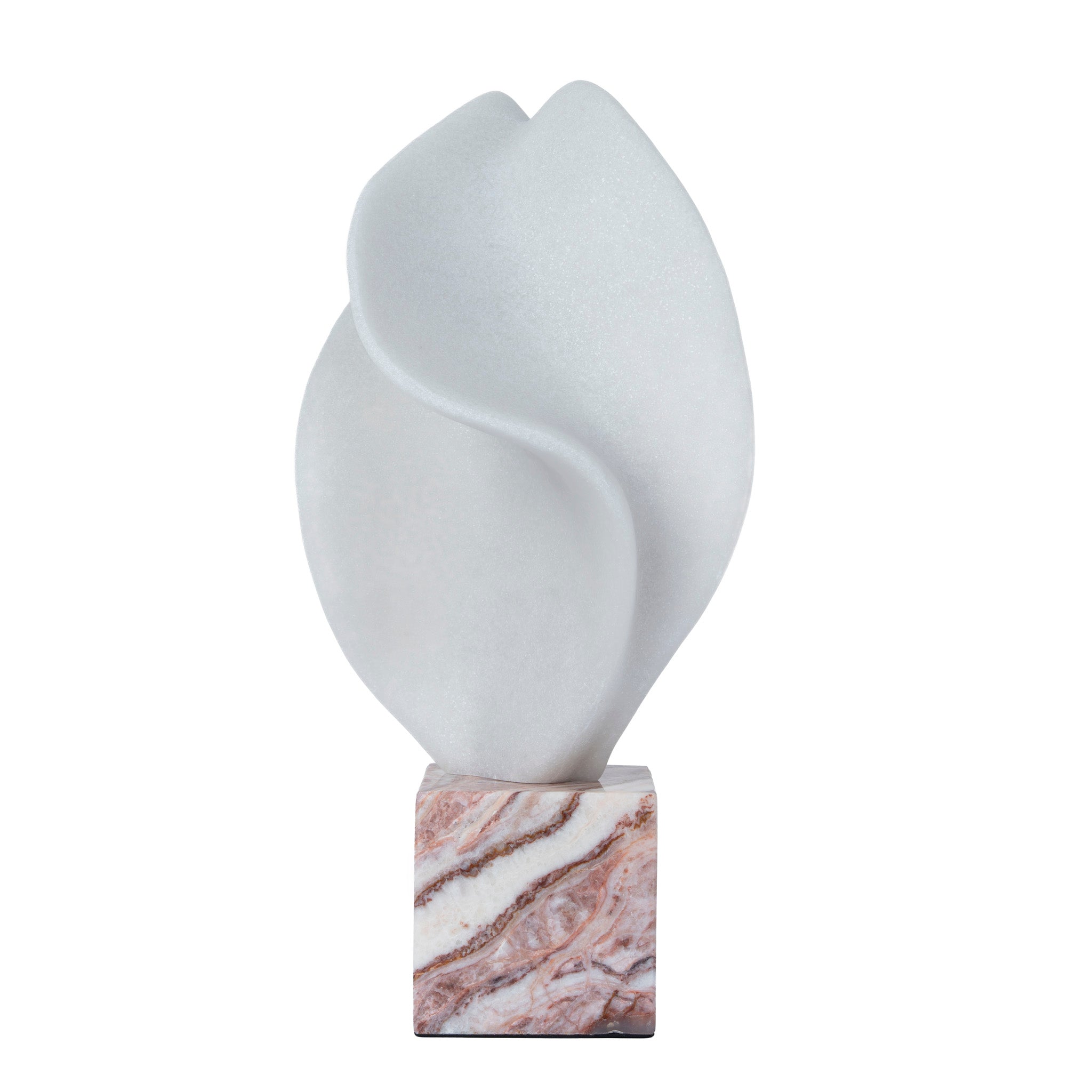 Geometric Marble Sculpture - Red Ochre