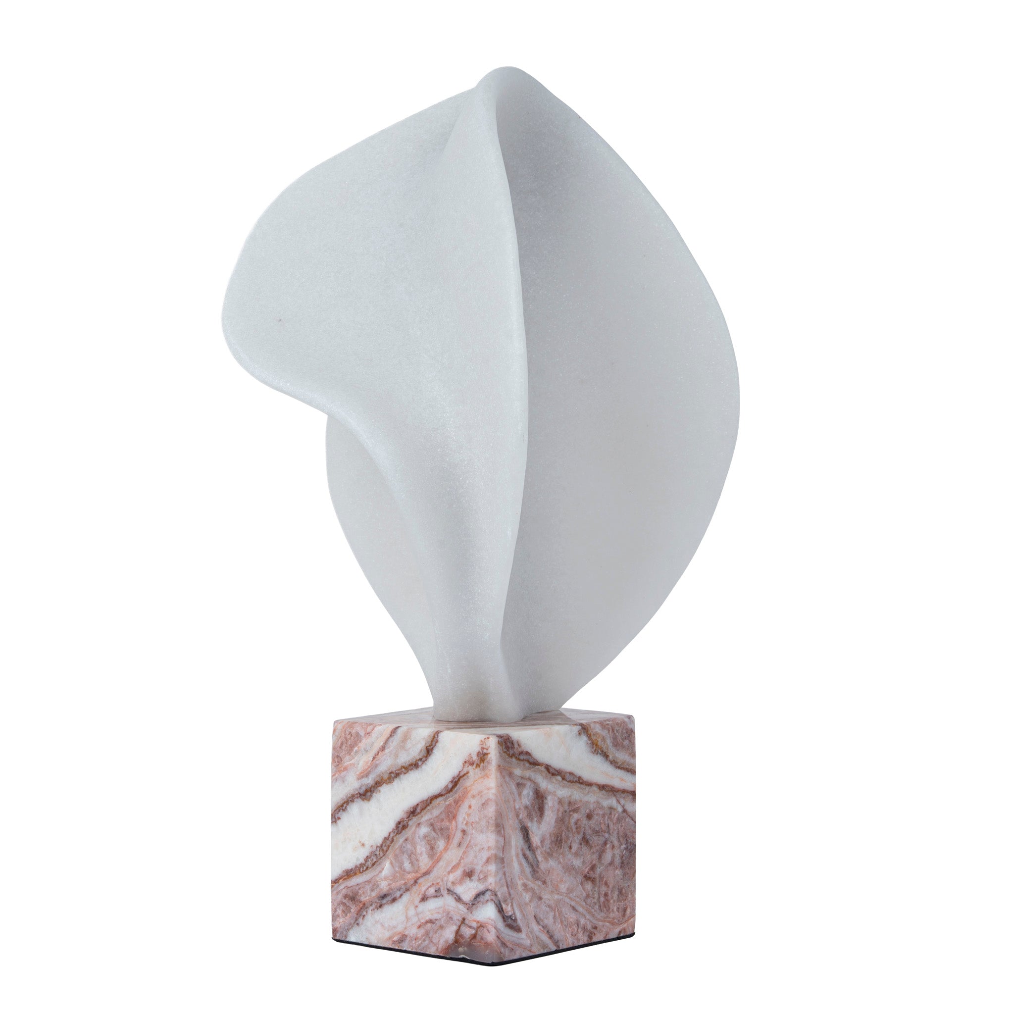CAC12539-KM Geometric Marble Sculpture - Red Ochre