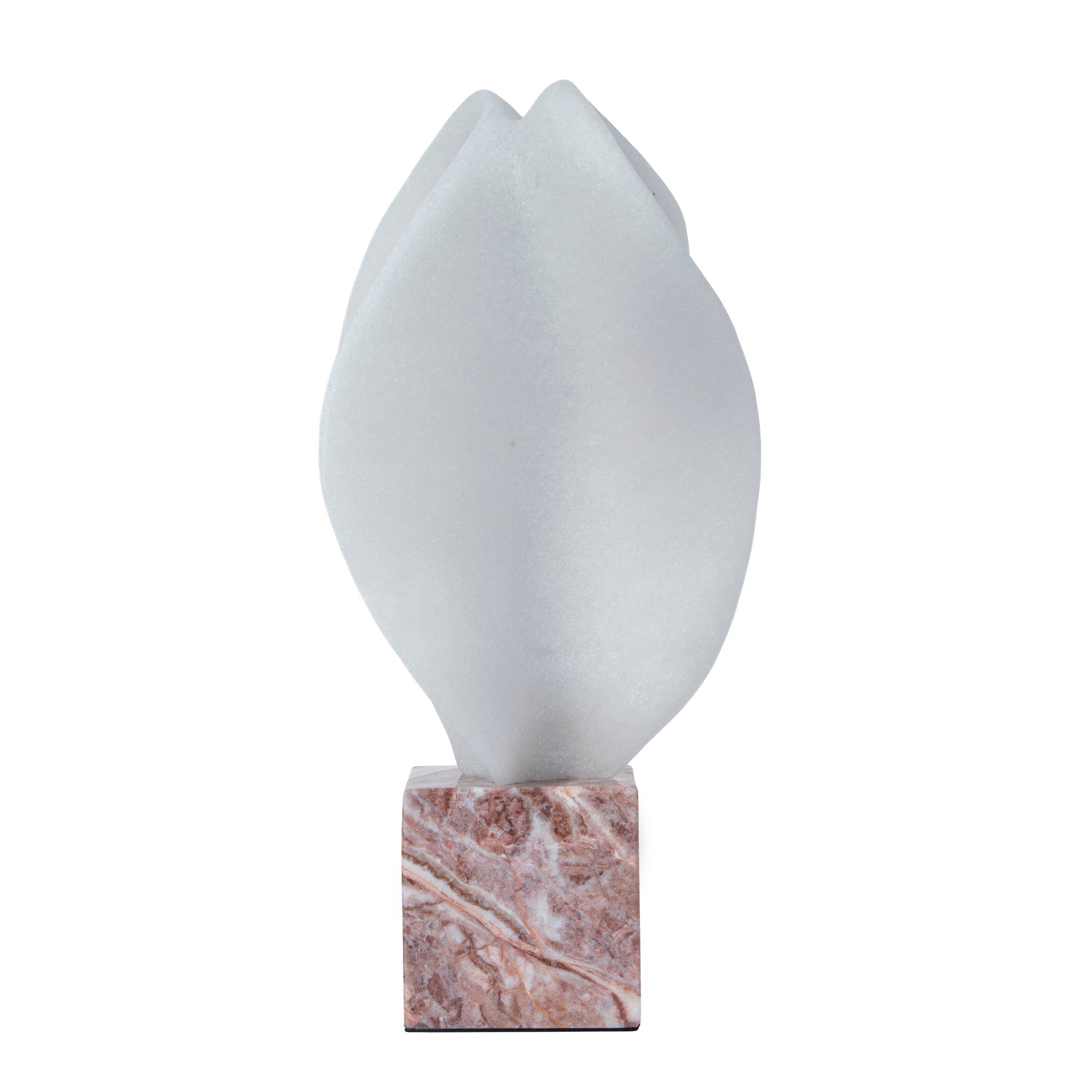 CAC12539-KM Geometric Marble Sculpture - Red Ochre