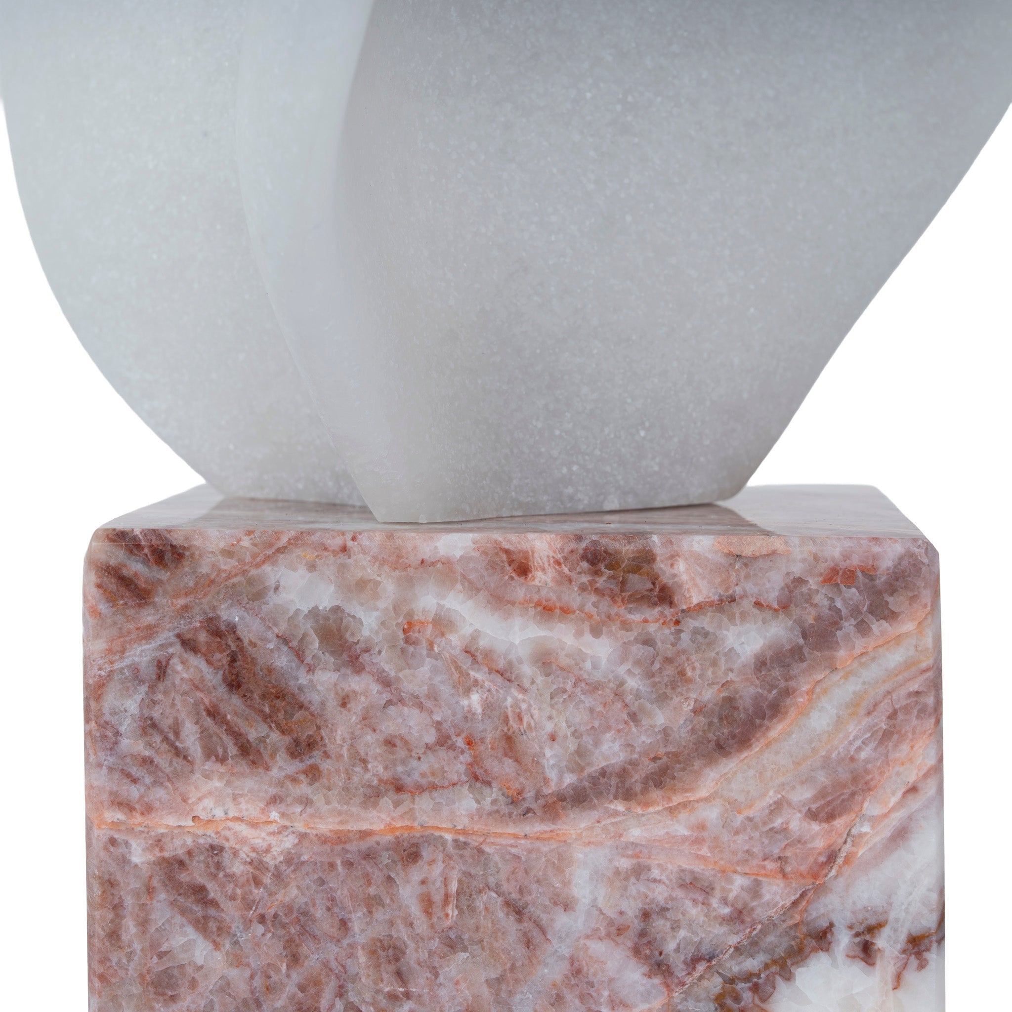 CAC12539-KM Geometric Marble Sculpture - Red Ochre