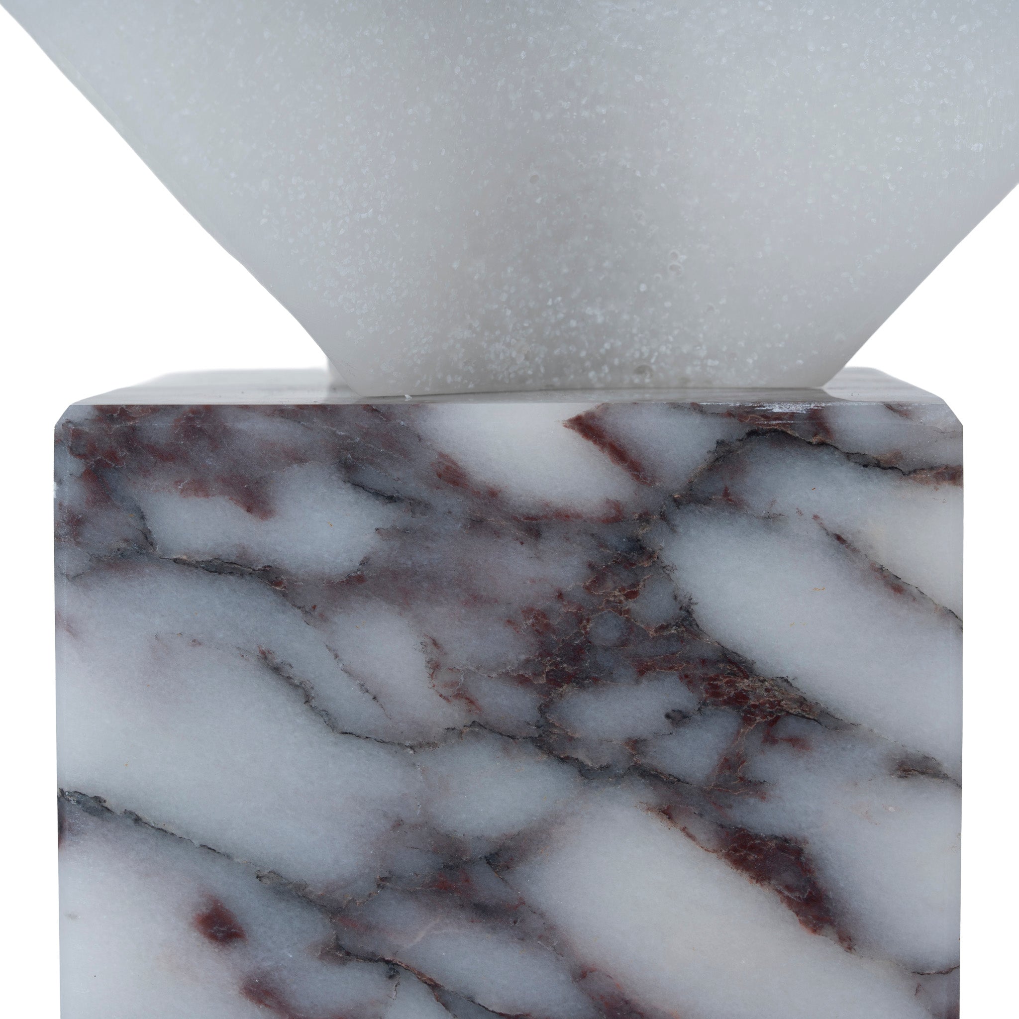 CAC12540-KM Geometric Marble Sculpture - Bulgari White