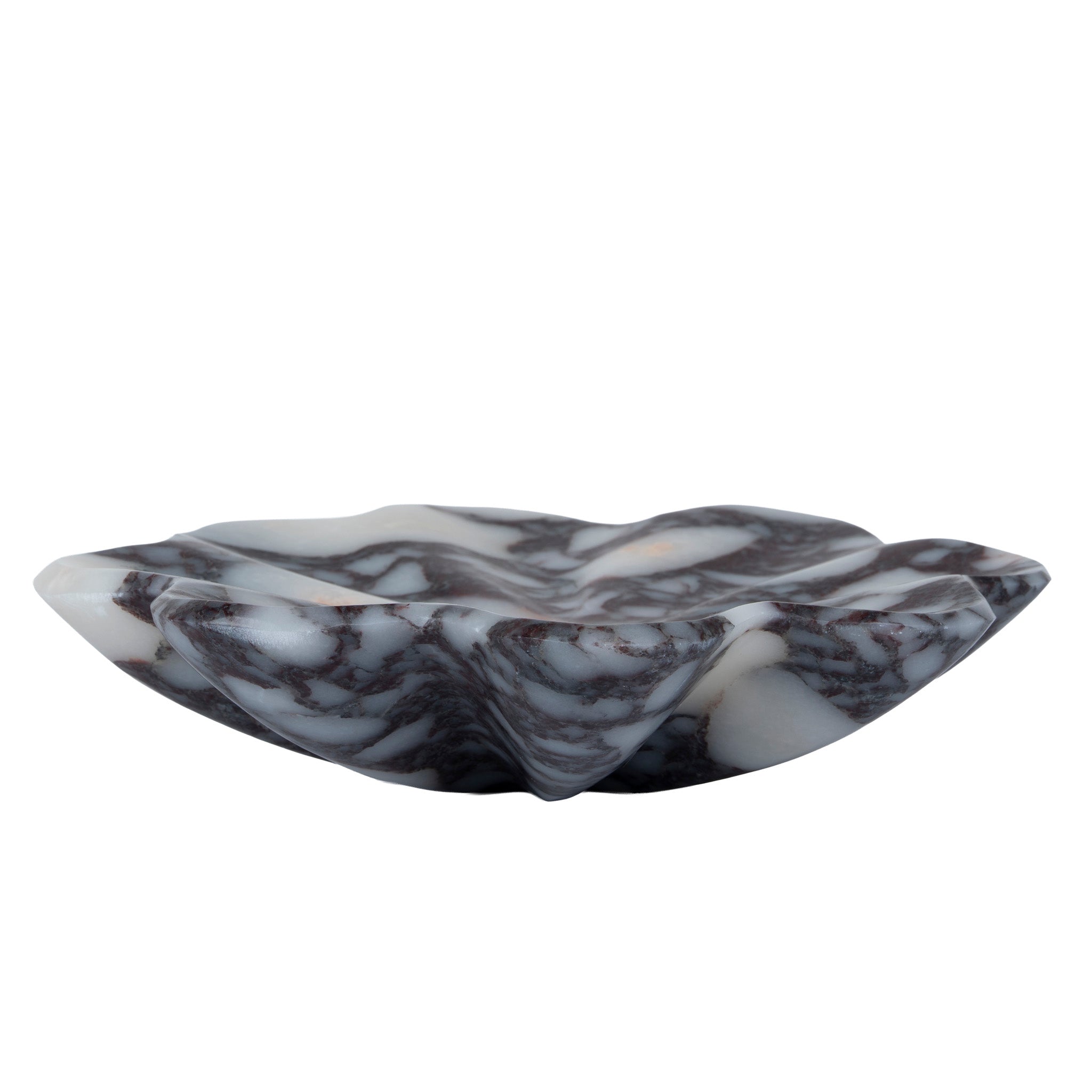 CAC12542-KM Sculptural Marble Tray - Bulgari Purple