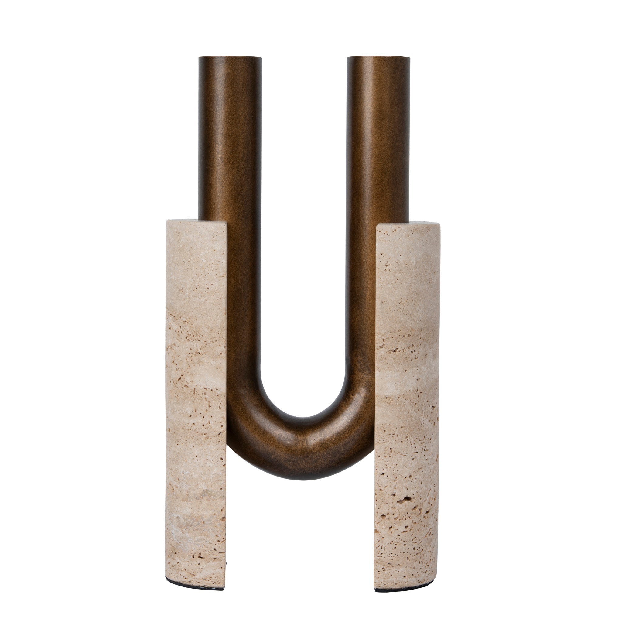 CAC12651-KM  U-Shape Vase - Darkend Bronze