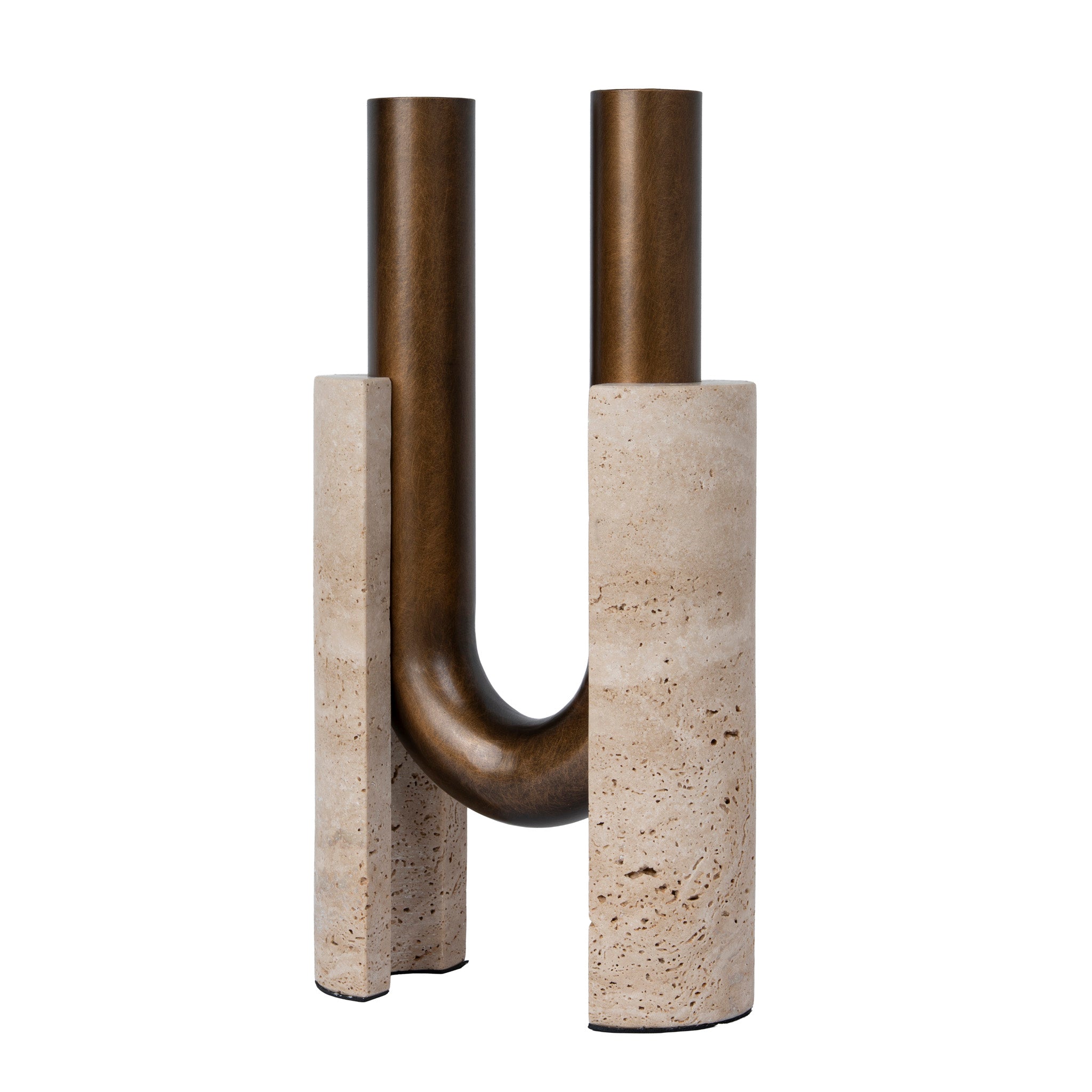 CAC12651-KM  U-Shape Vase - Darkend Bronze