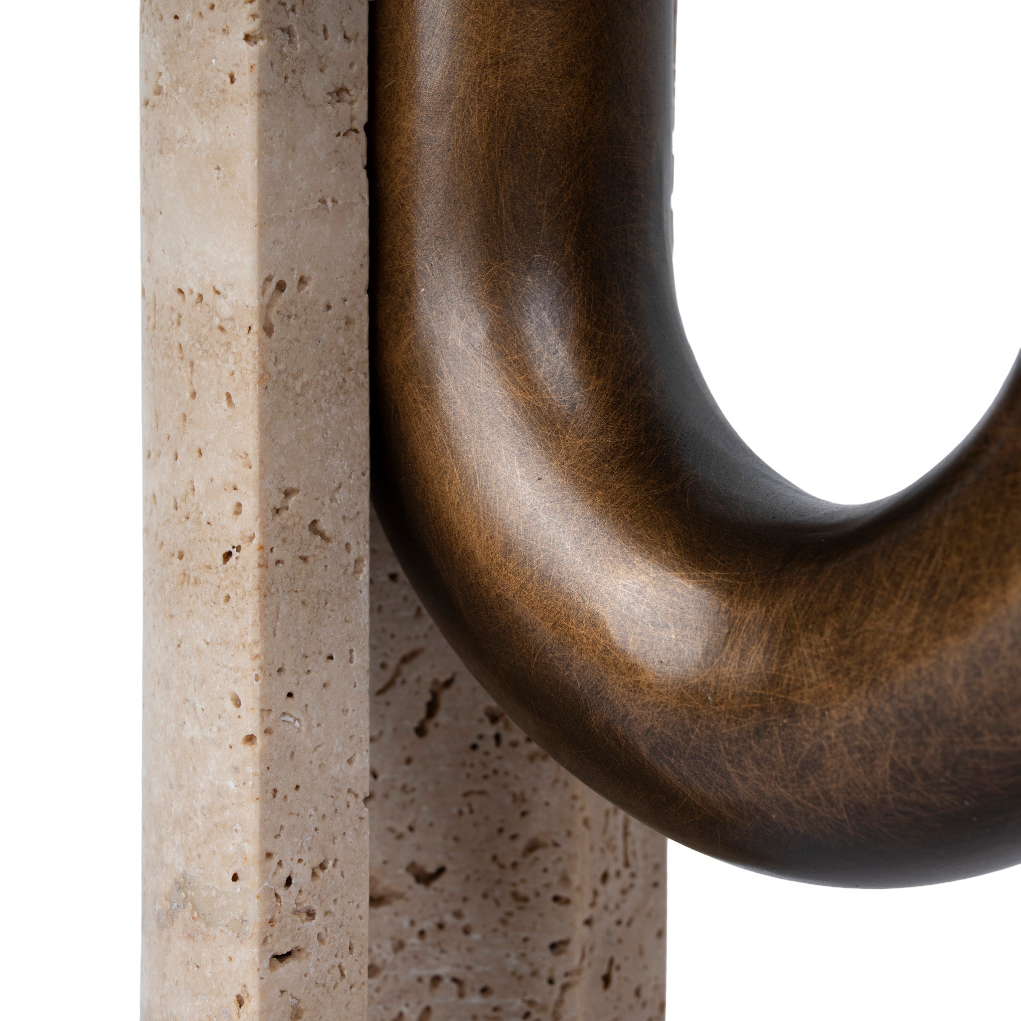 CAC12651-KM  U-Shape Vase - Darkend Bronze