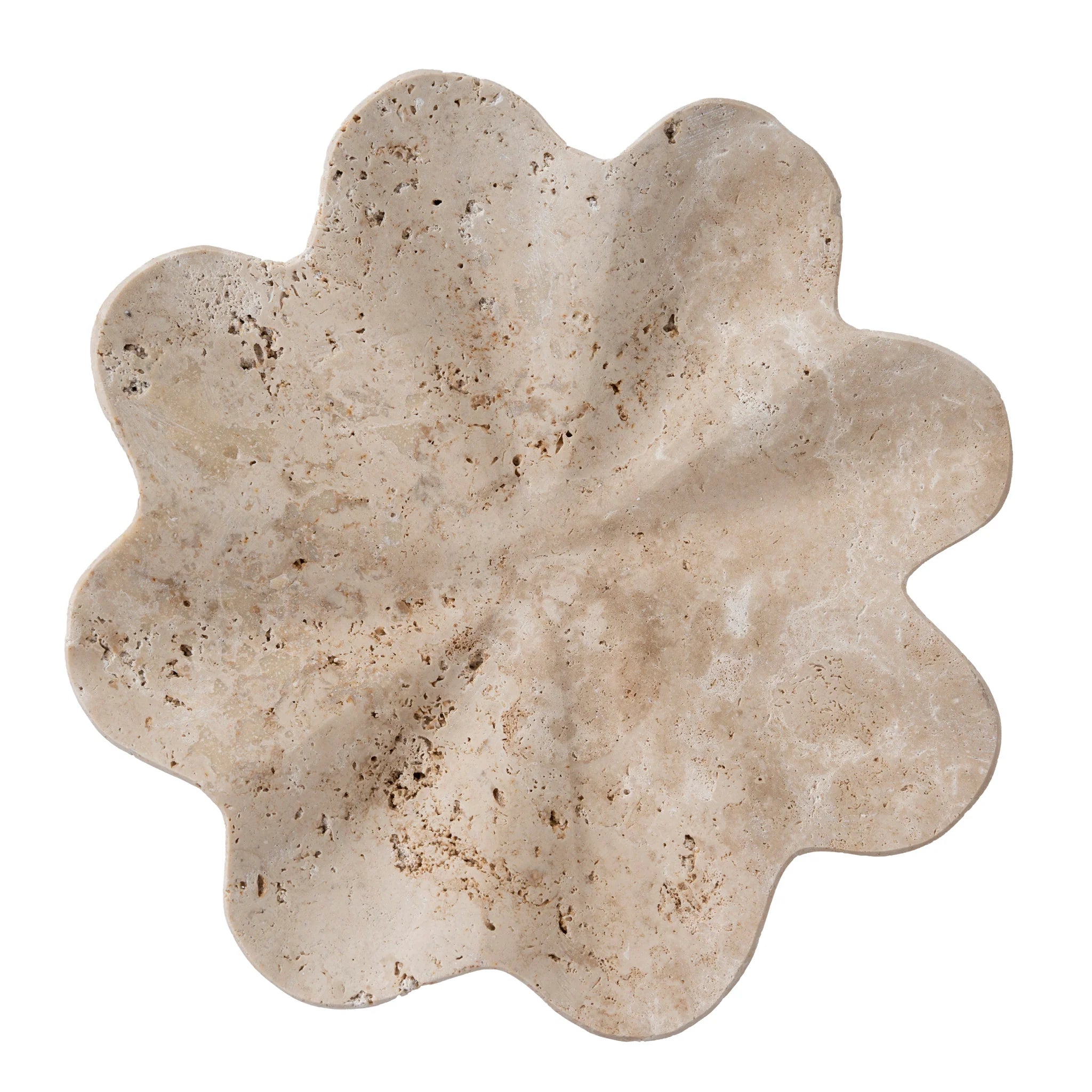 Ditocora Petal Shaped Travertine Vase - Beige