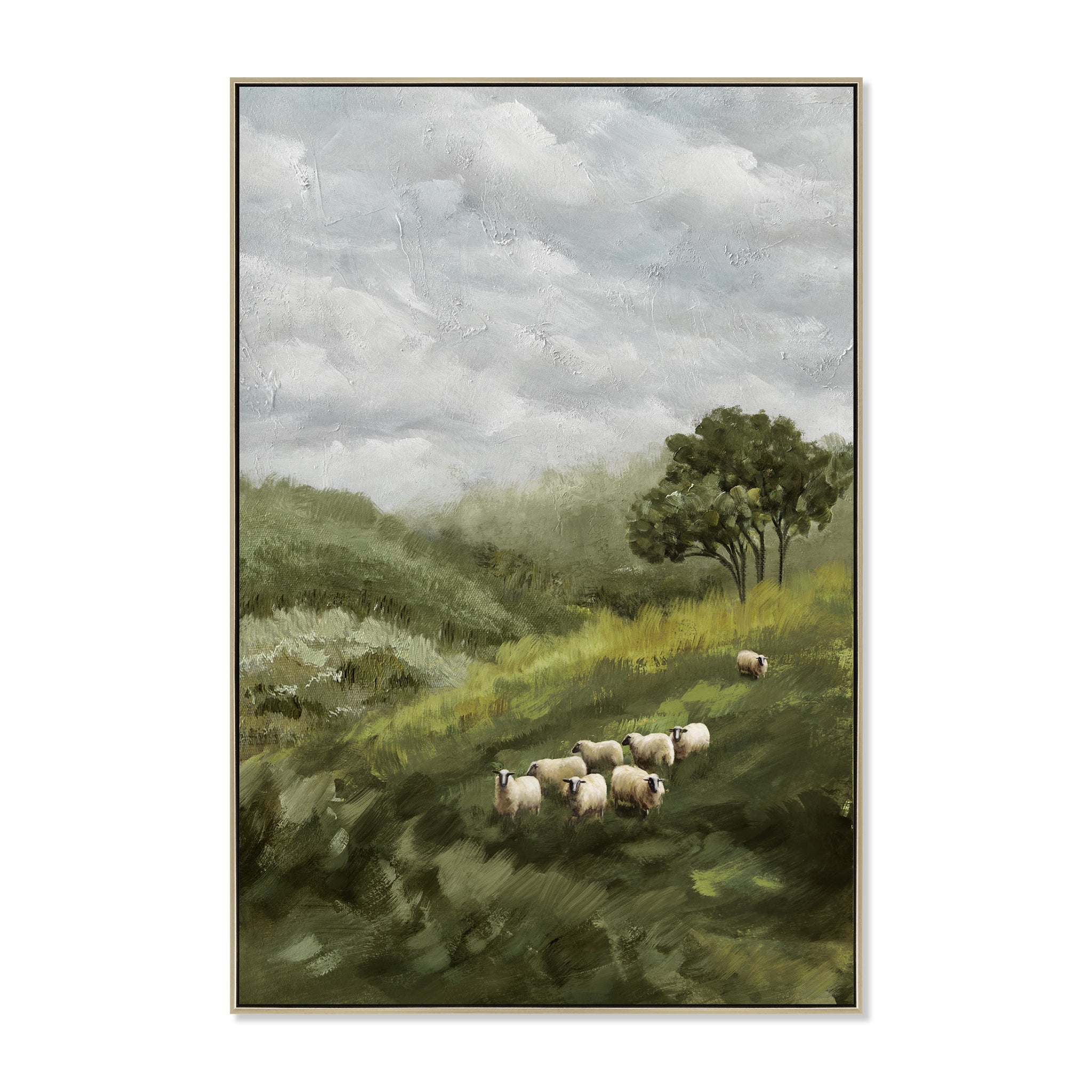 CAR12184-CLO 80 x 120cm Framed Canvas - Natural