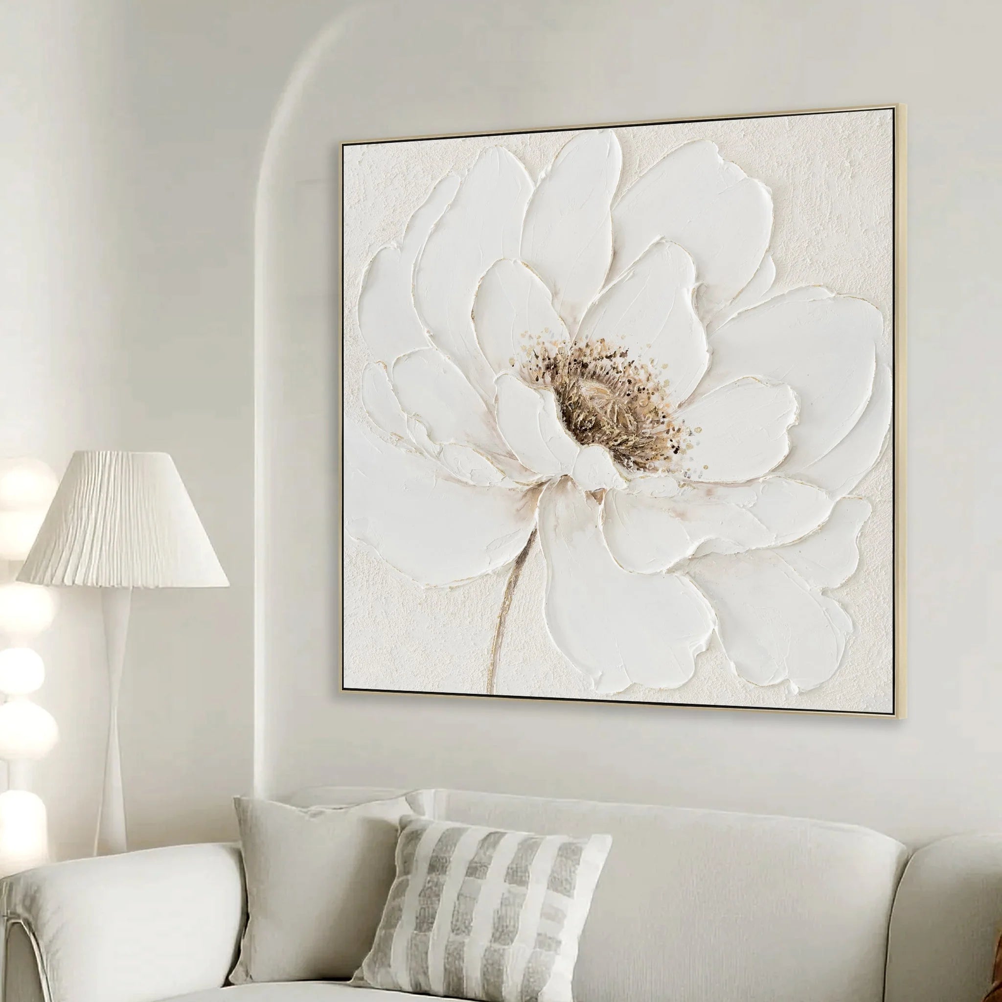 Showcasing Vaguvera 80 x 80cm Framed Canvas - Natural AR12187-CLO Artwork by Calibre Furniturs