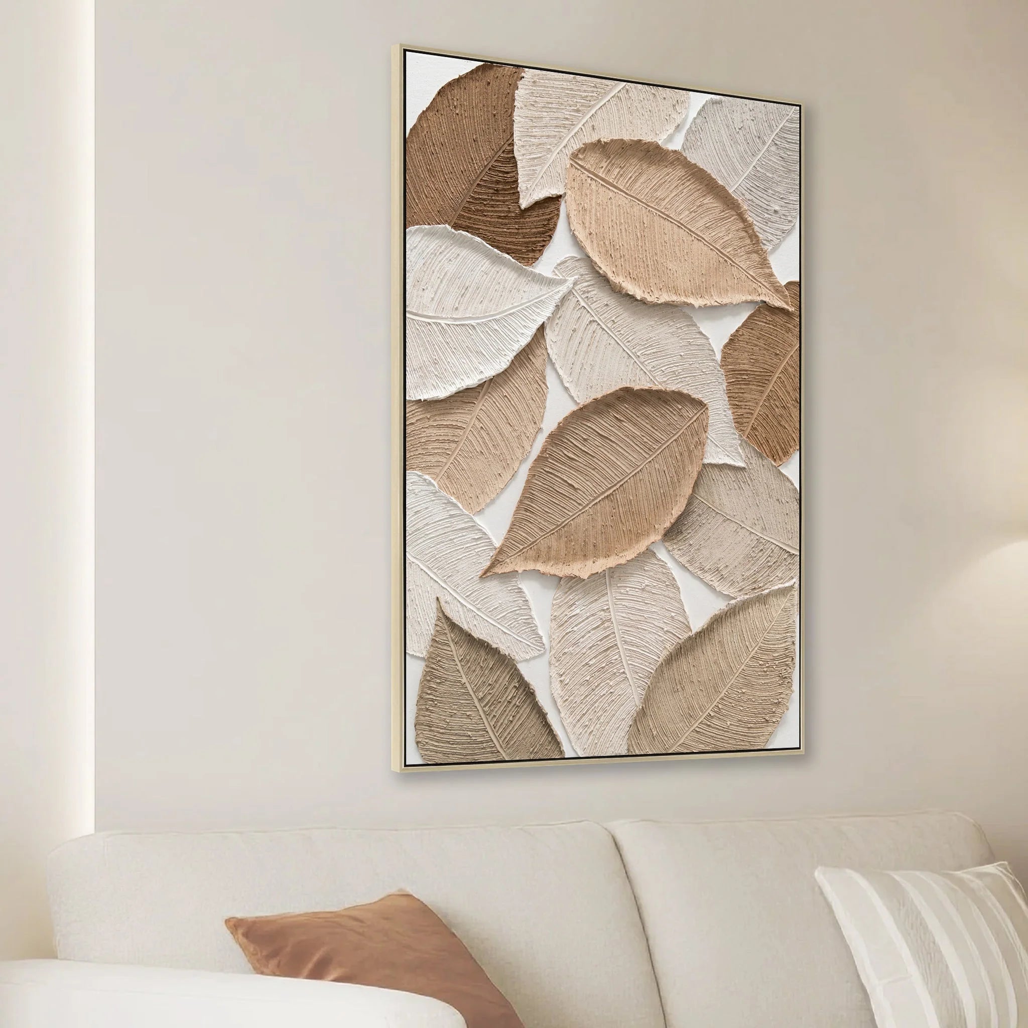 Showcasing Podiria 80 x 120cm Framed Canvas - Natural AR12188-CLO Artwork by Calibre Furniturs