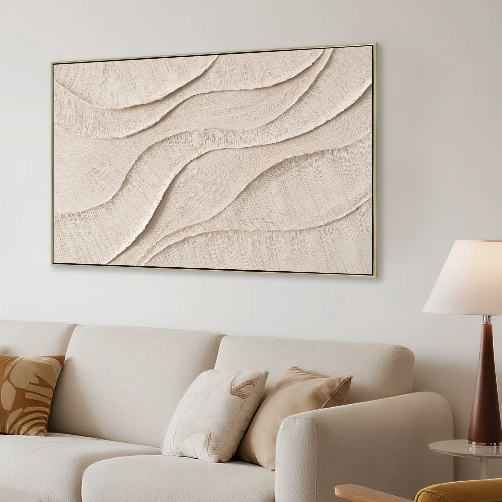 CAR12731-CLO Tide 150 x 100cm Framed Canvas - Natural