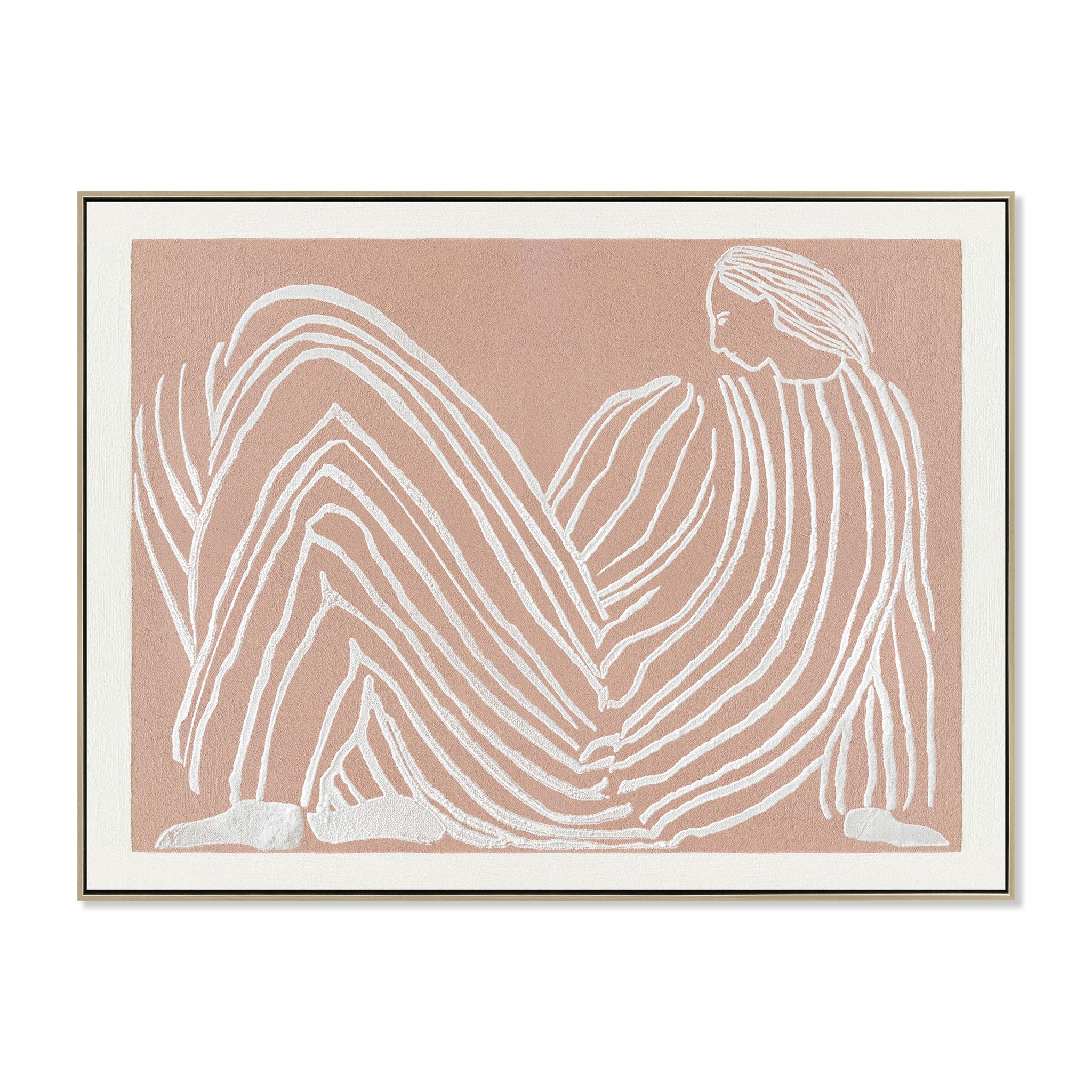 CAR12192-CLO 80 x 60cm Framed Canvas - Natural