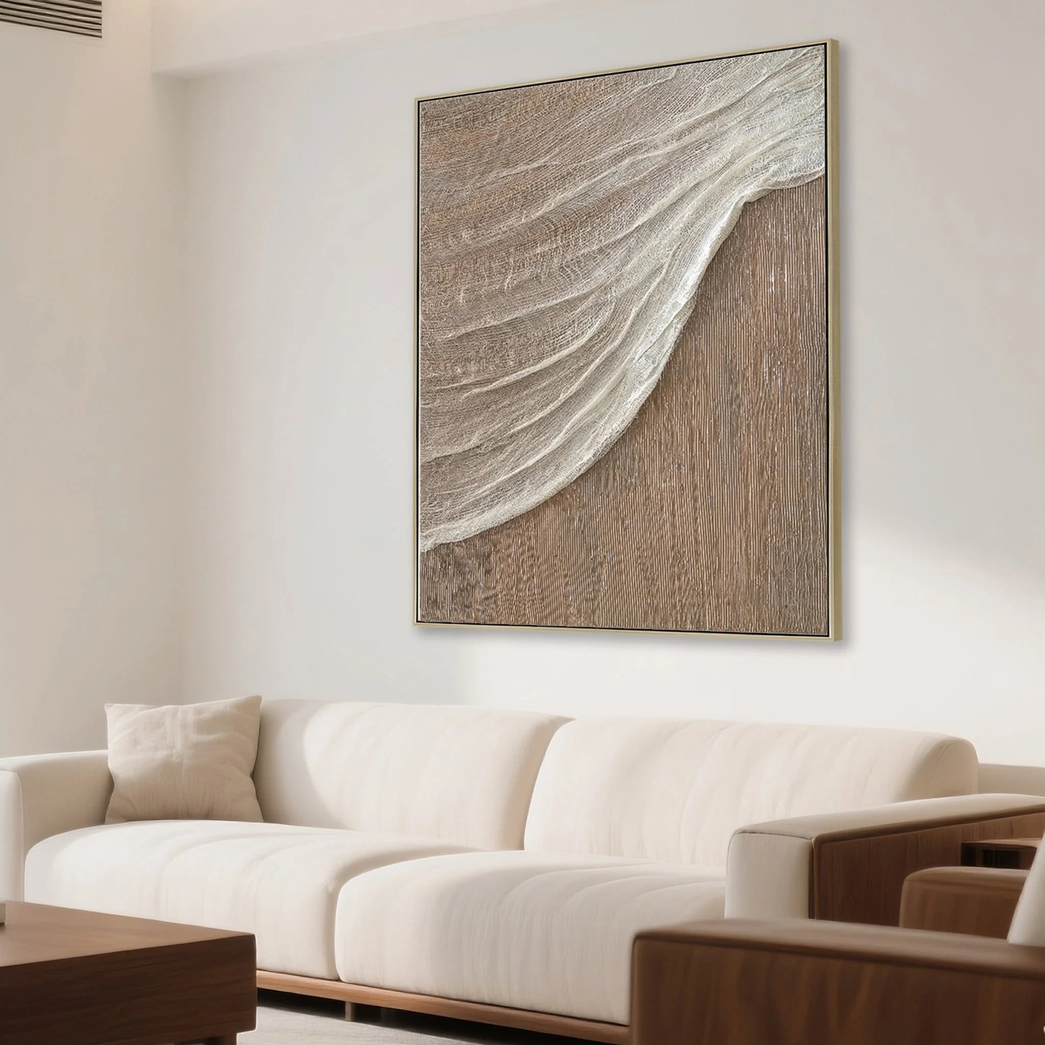 Showcasing Basama 80 x 100cm Framed Canvas - Natural AR12197-CLO Artwork by Calibre Furniturs