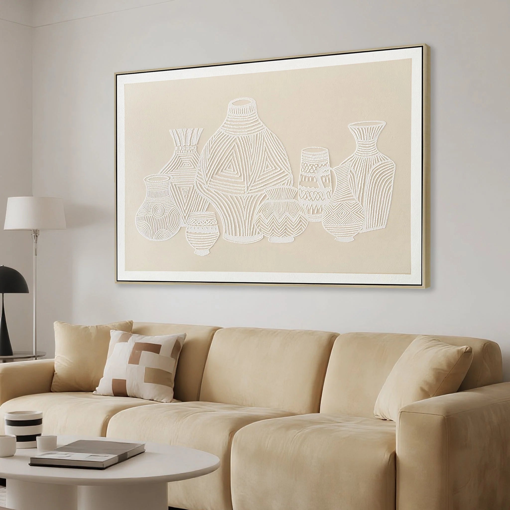 Showcasing Radovela 120 x 80cm Framed Canvas - Natural AR12198-CLO Artwork by Calibre Furniturs