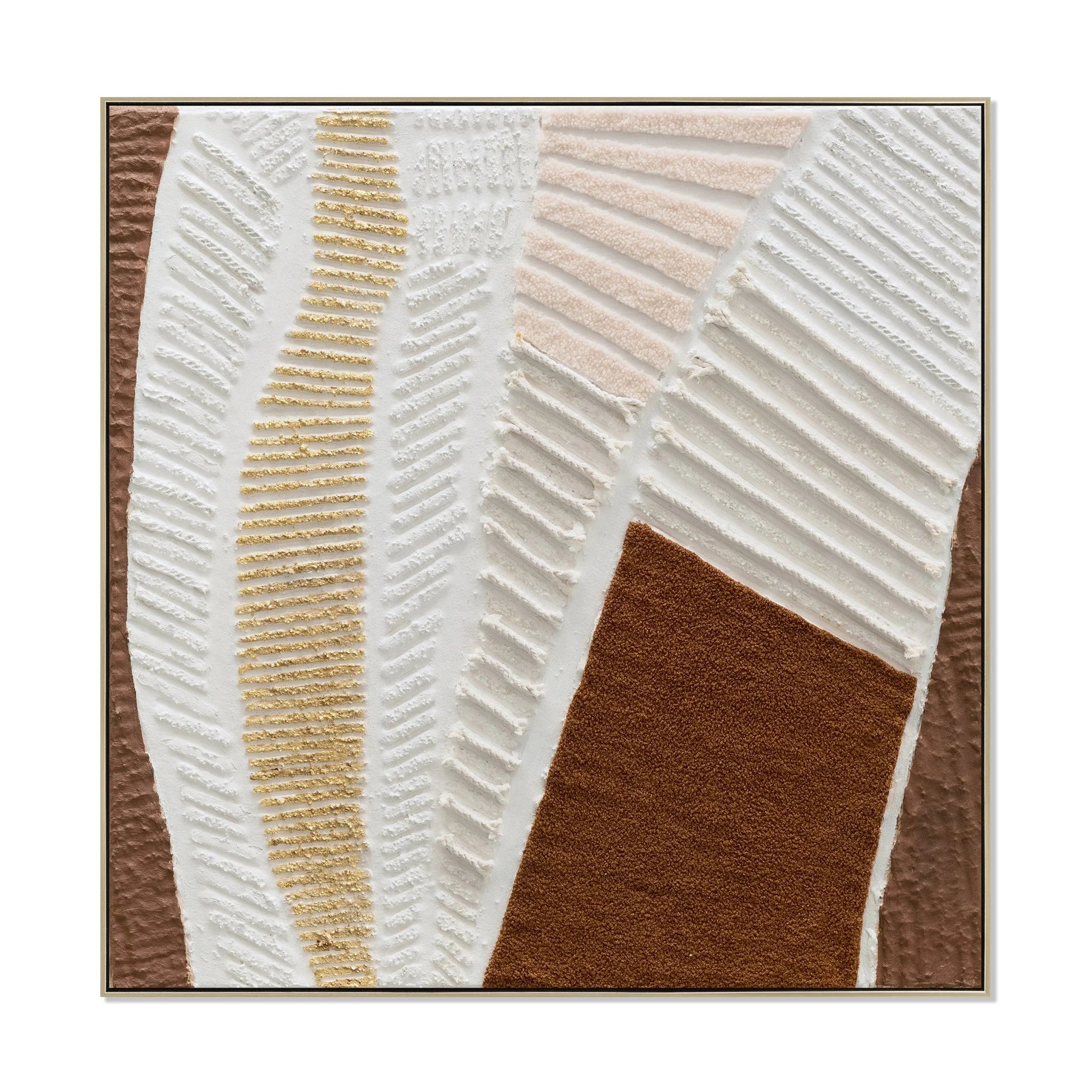 Showcasing Batoria 100 x 100cm Framed Canvas - Natural AR12200-CLO Artwork by Calibre Furniturs