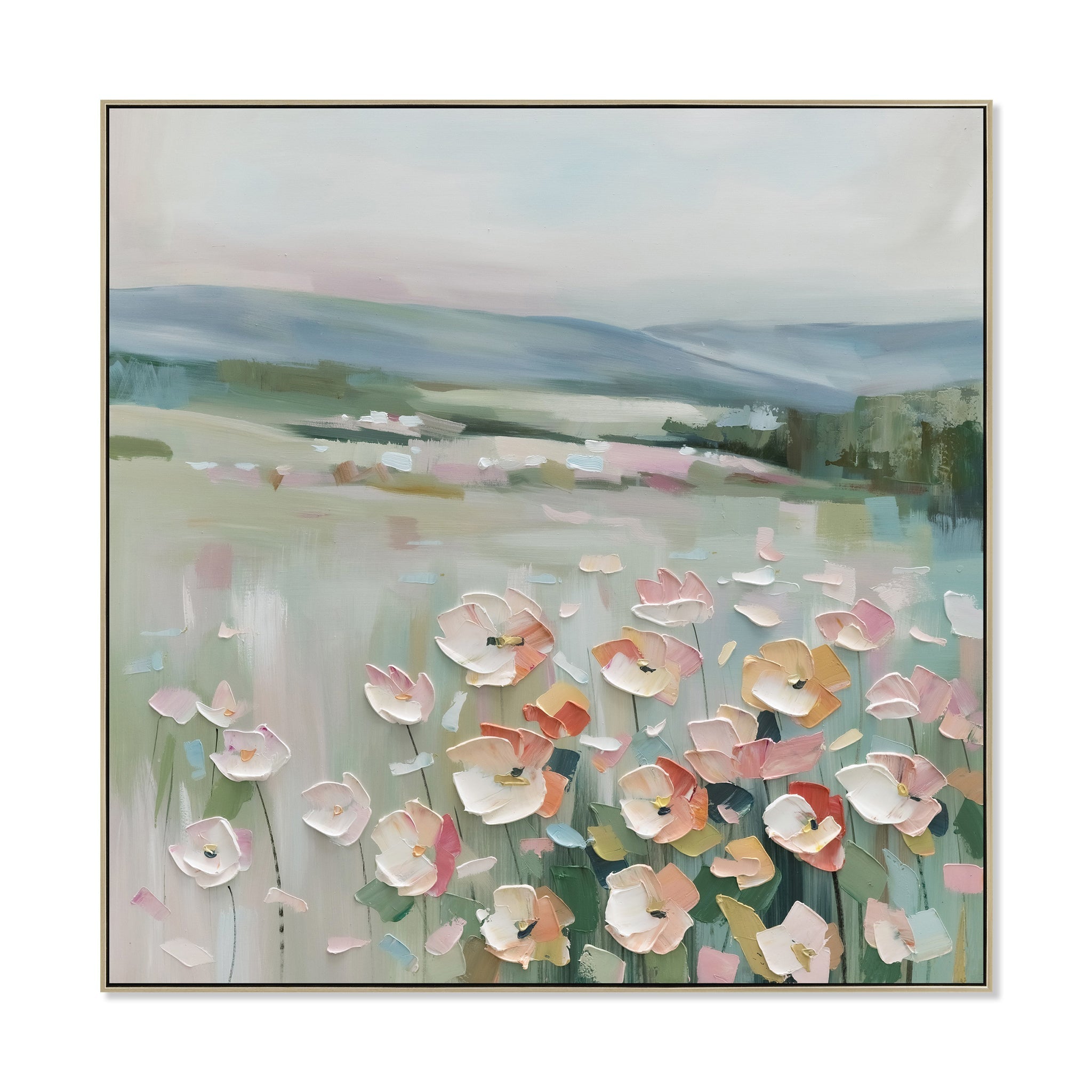 CAR12201-CLO 100 x 100cm Framed Canvas - Natural
