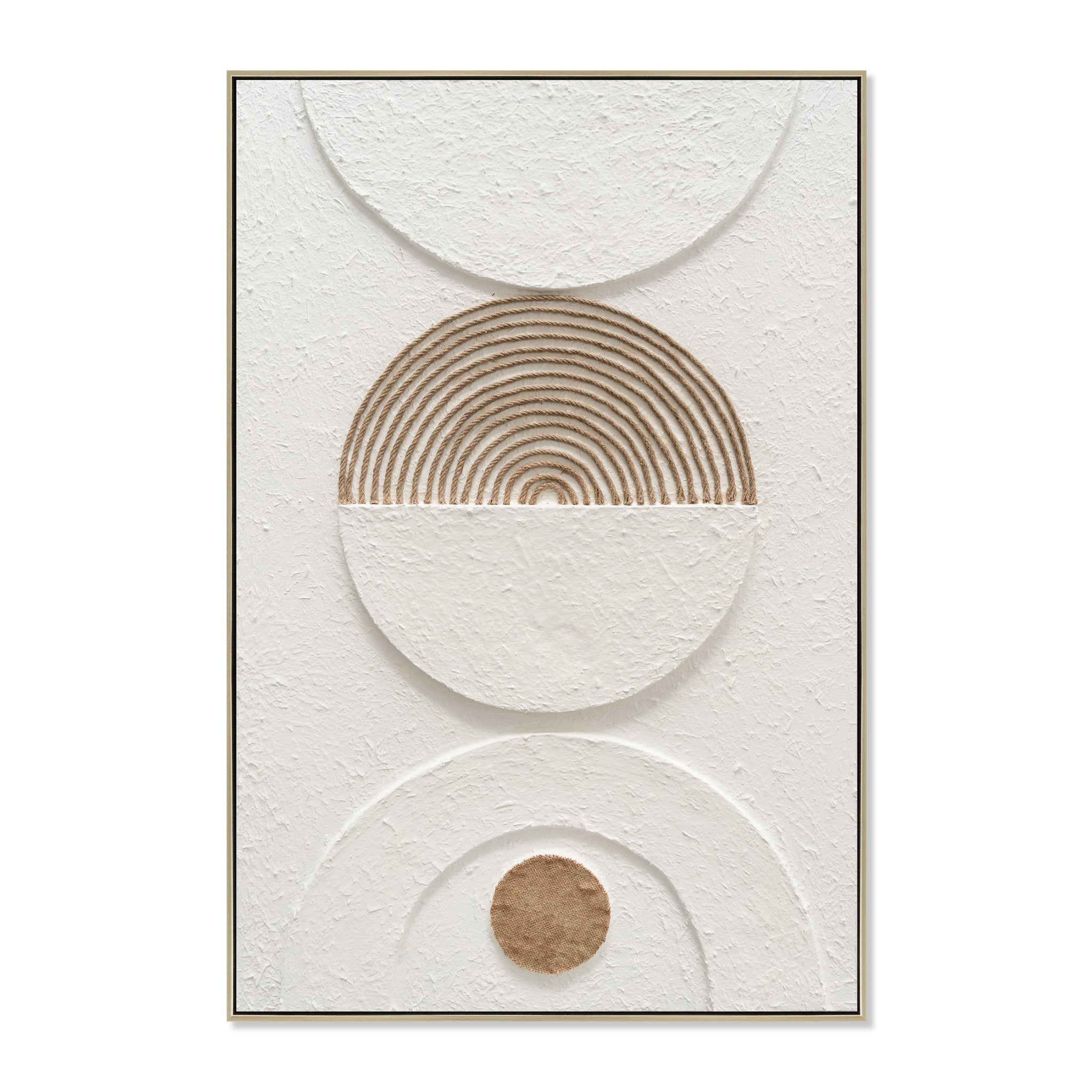 80 x 120cm Framed Canvas - Natural - Yin & Yang