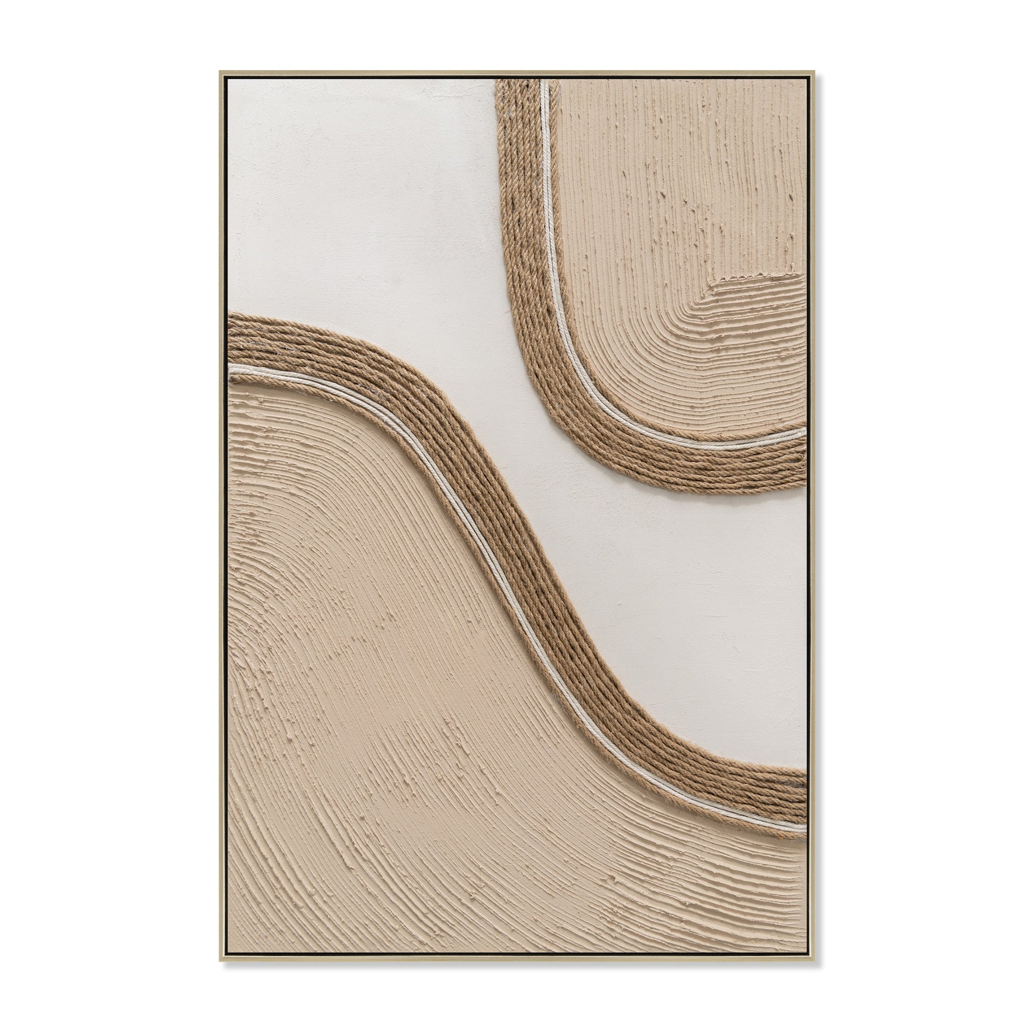 60 x 90cm Framed Canvas - Natural - Lina