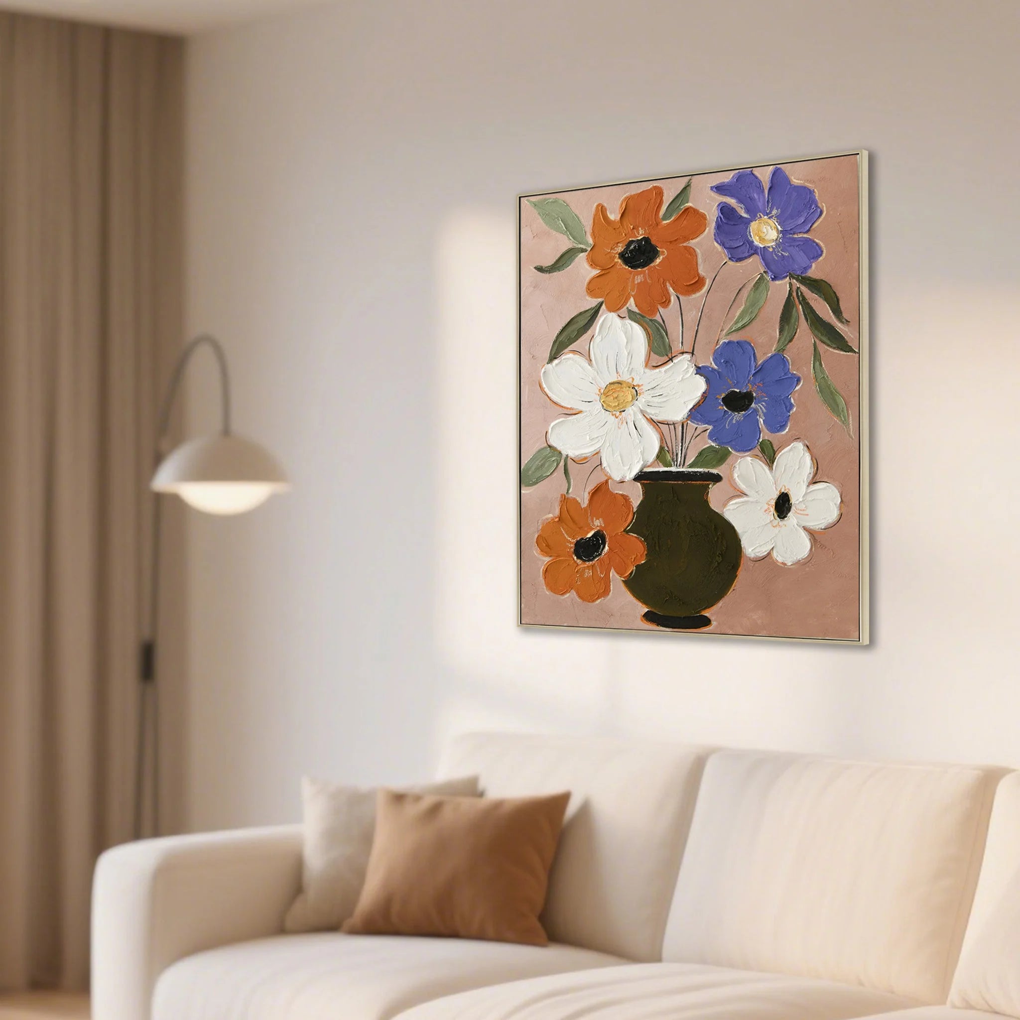 Showcasing Roluno 80 x 100cm Framed Canvas - Natural AR12217-CLO Artwork by Calibre Furniturs
