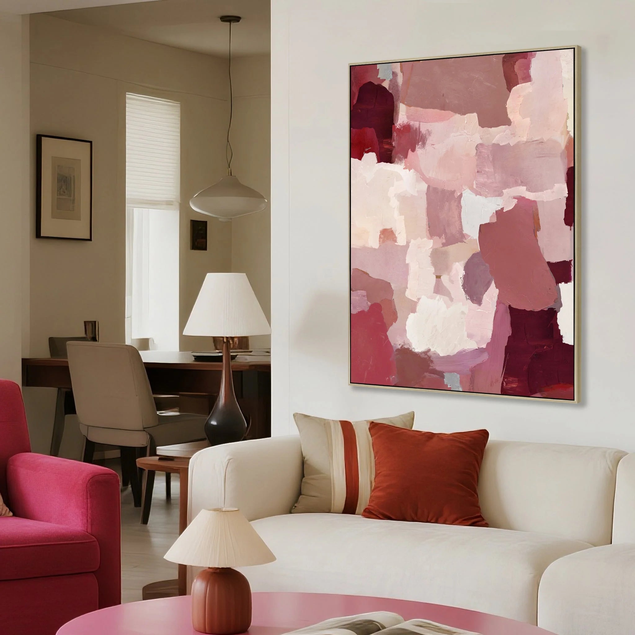 Showcasing Tosaluna 100 x 140cm Framed Canvas - Natural AR12228-CLO Artwork by Calibre Furniturs