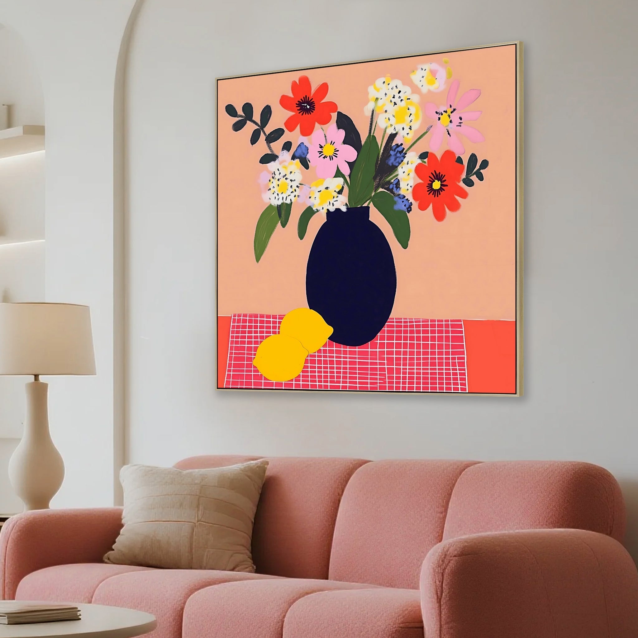 60 x 60cm Framed Canvas - Natural - image 3