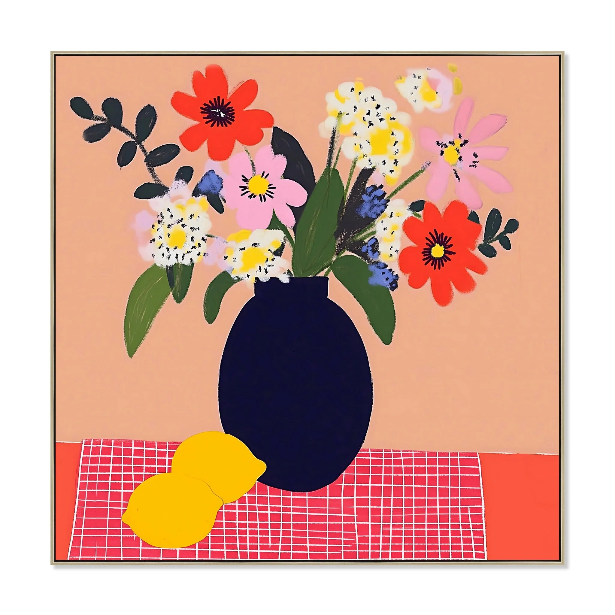 Showcasing Kilaro 60 x 60cm Framed Canvas - Natural AR12229-CLO Artwork by Calibre Furniturs