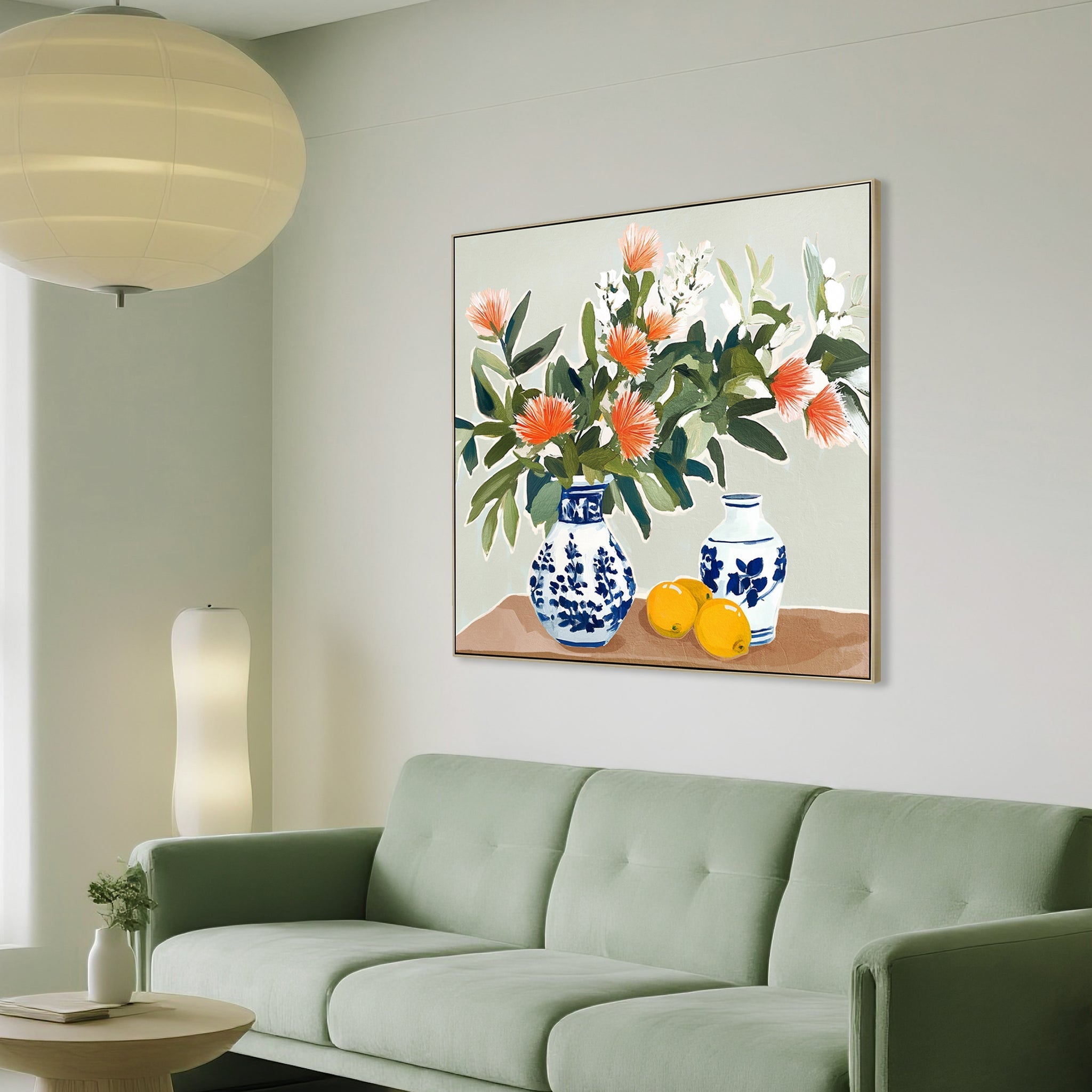 CAR12230-CLO 80 x 80cm Framed Canvas - Natural