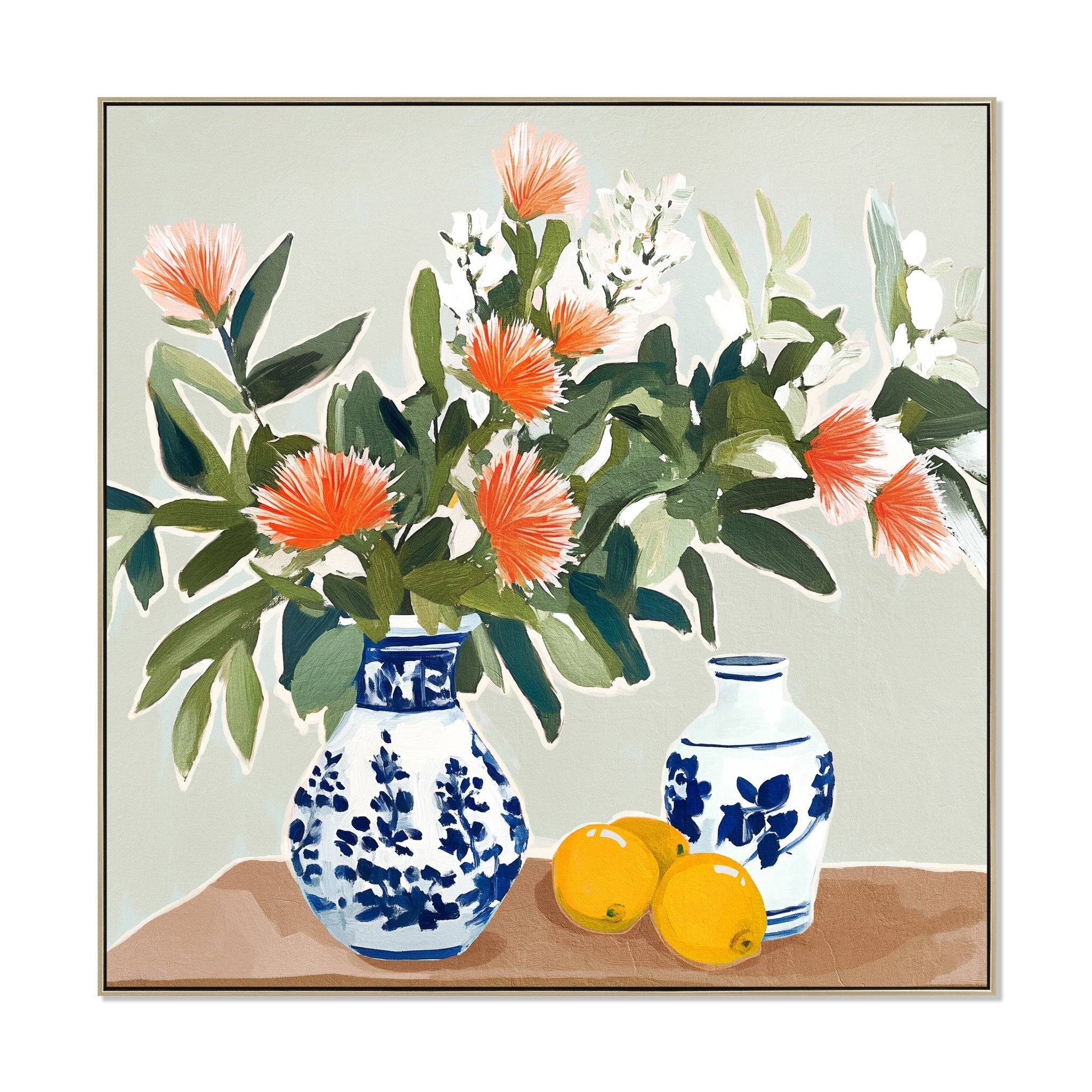 80 x 80cm Framed Canvas - Natural