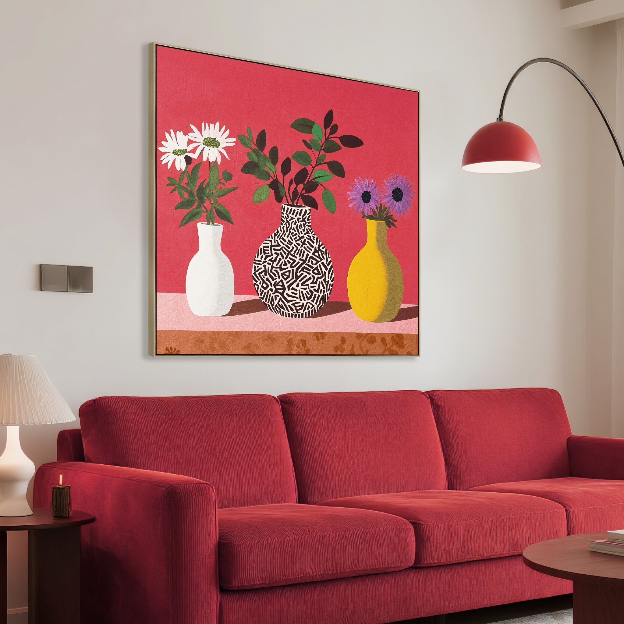 40 x 40cm Framed Canvas - Natural - image 3