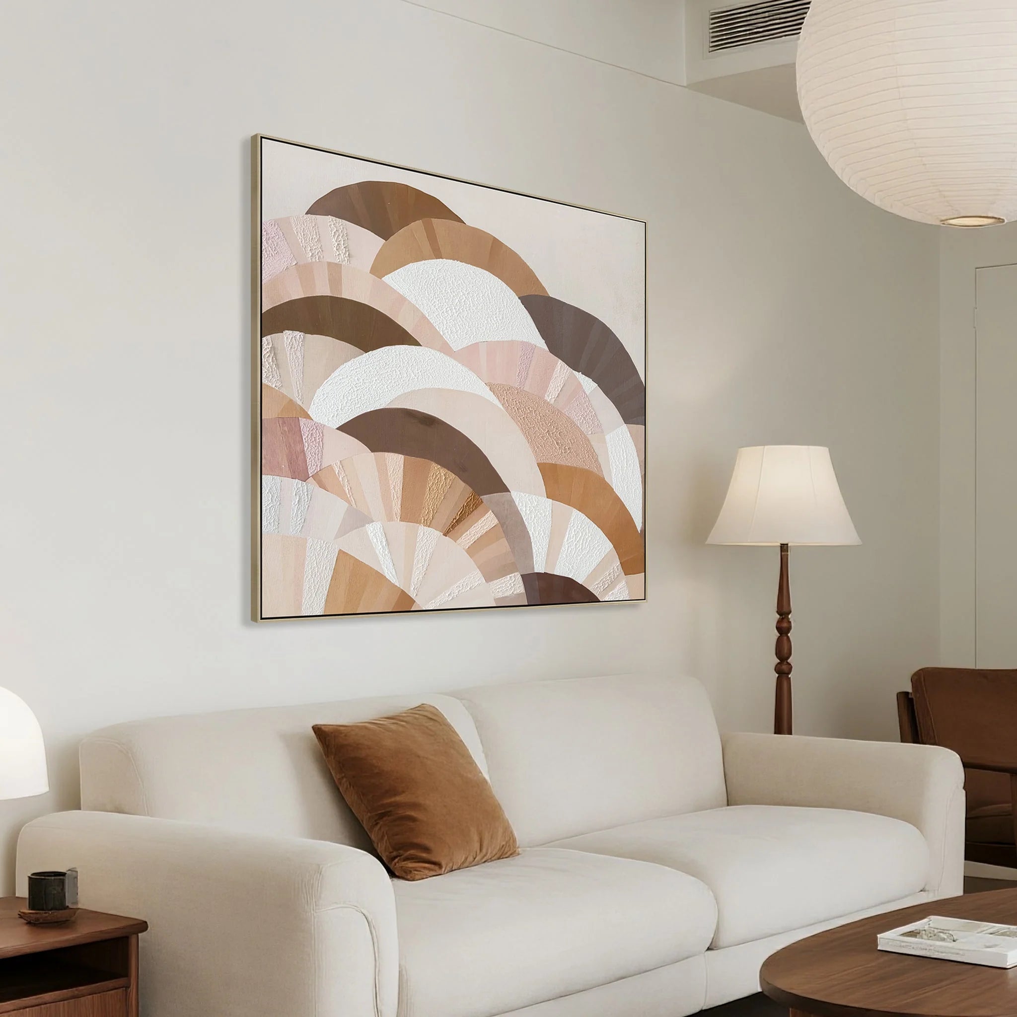 Showcasing Rikomila 80 x 80cm Framed Canvas - Natural AR12237-CLO Artwork by Calibre Furniturs