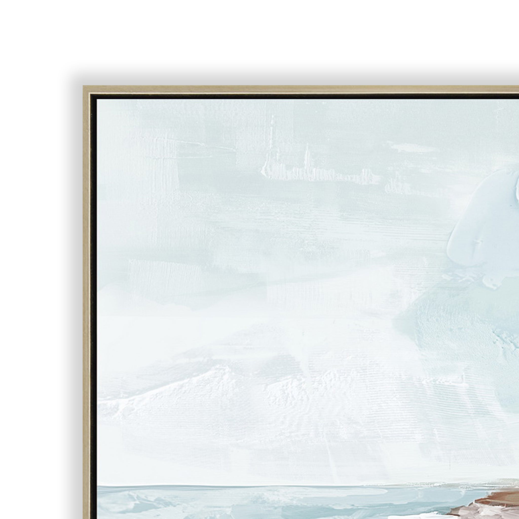 80 x 120cm Framed Canvas - Natural - Ocean's Embrace