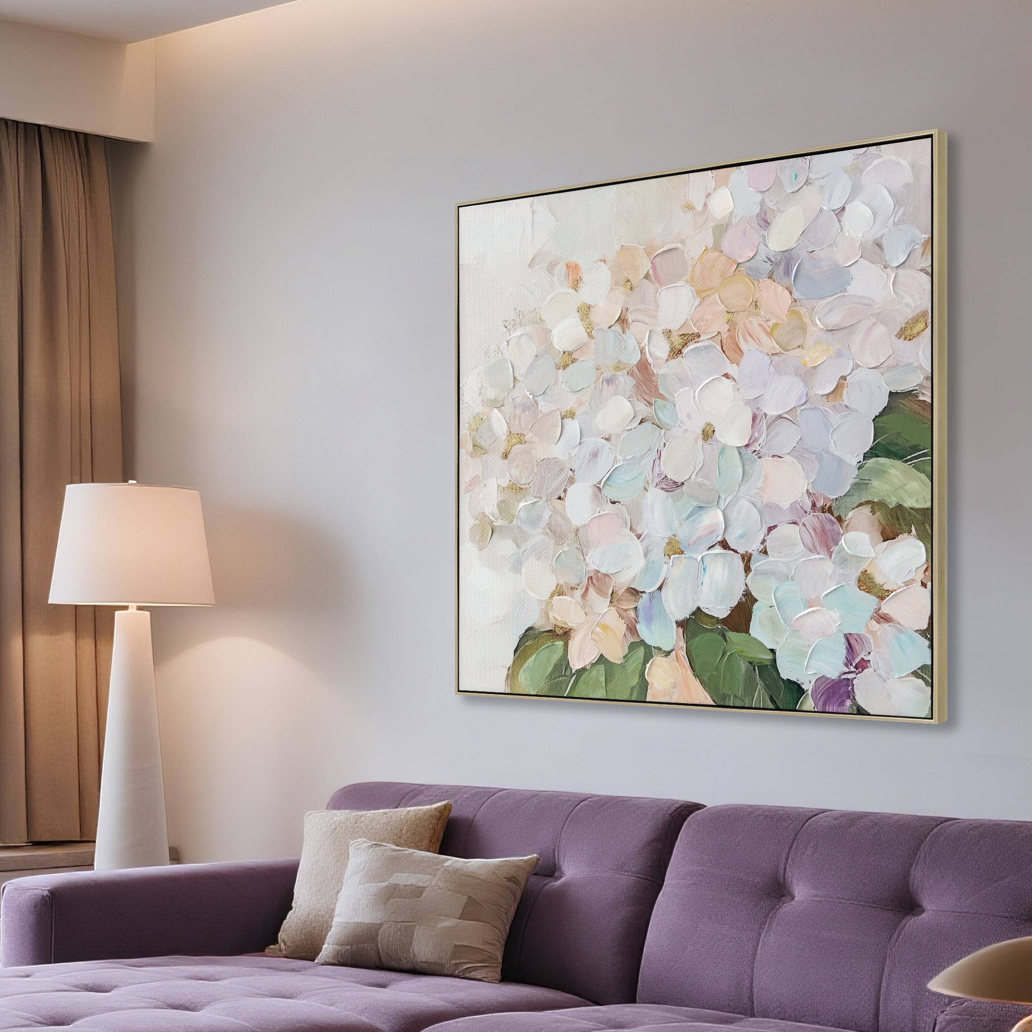 80 x 80cm Framed Canvas - Natural - image 3